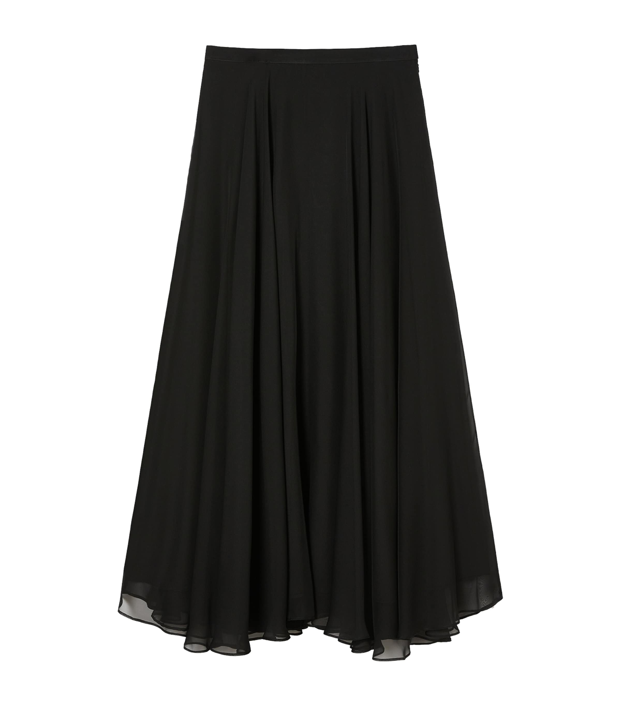 スカート [WEEKEND MAX MARA] Tied Pleated Skirt BLACK Weekend MaxMara skirt black pleated a-line belted skirt size