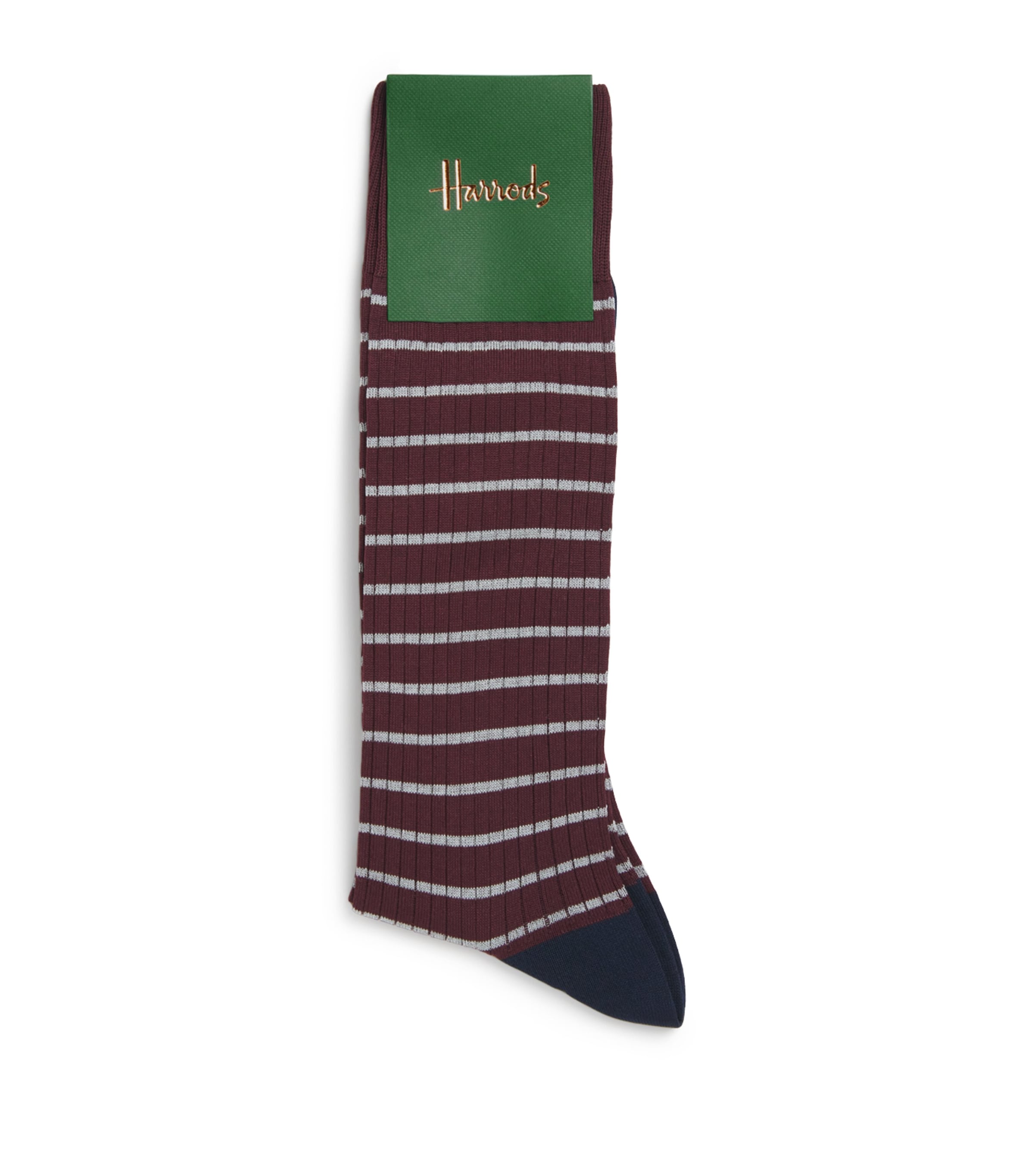 Cotton-Blend Stripe Ribbed Socks