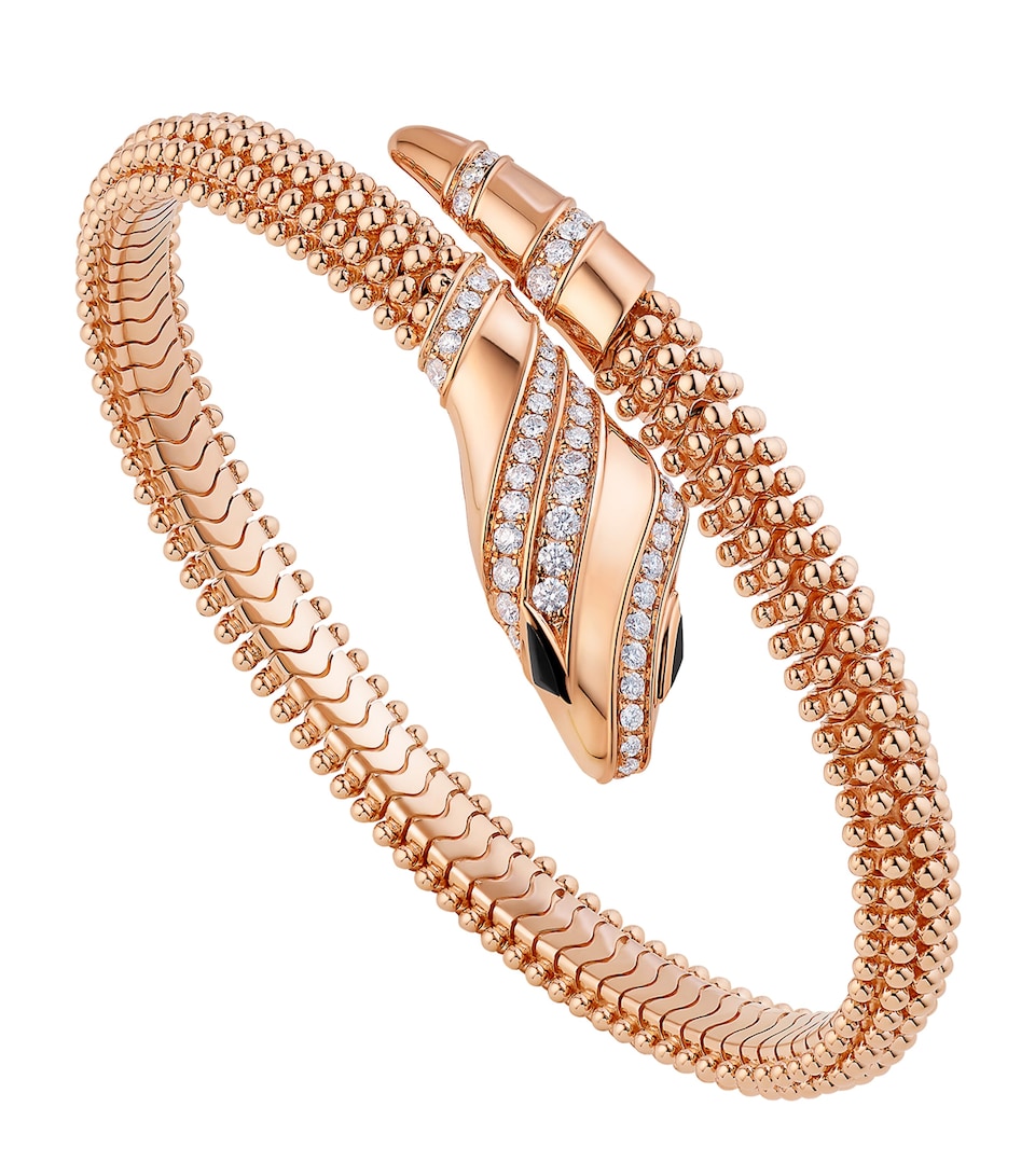 Bvlgari Yellow Gold and Diamond Serpenti Bracelet Gold