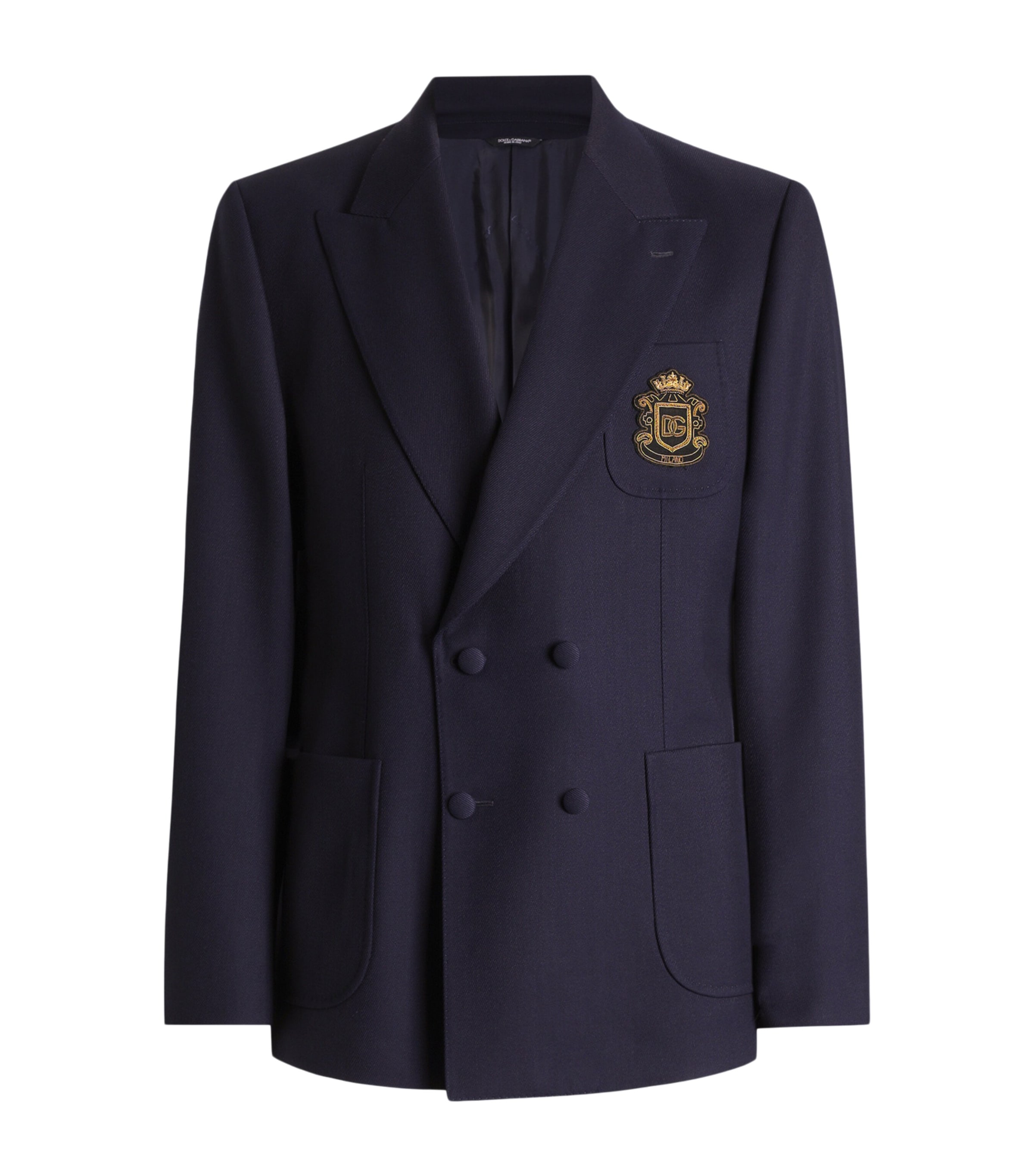 Dolce&Gabbana Mens Portofino Wool Canvas Blazer Very Dark Blue