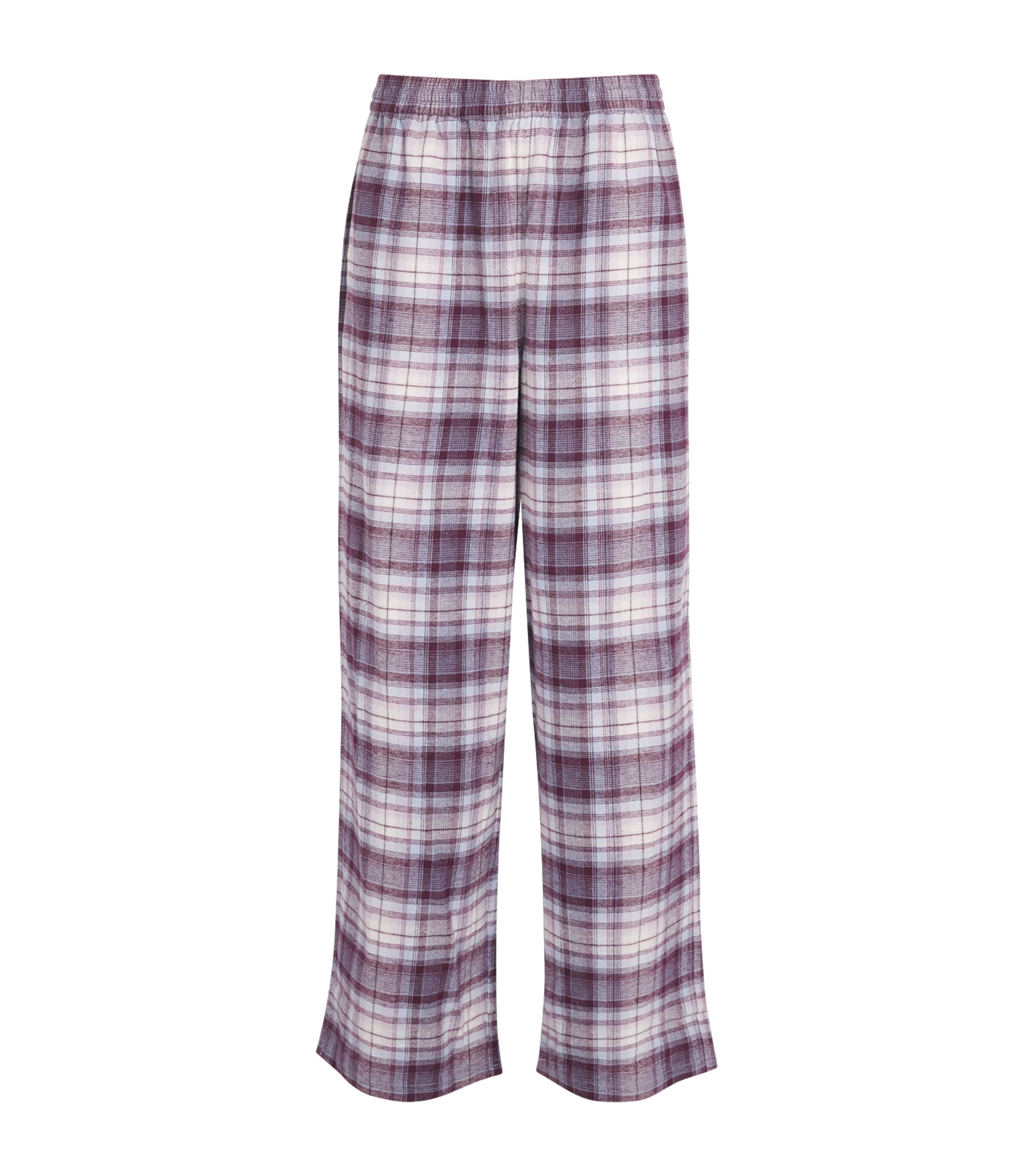 Skims Womens Cotton Check Pyjama Bottoms Iris Mica Plaid