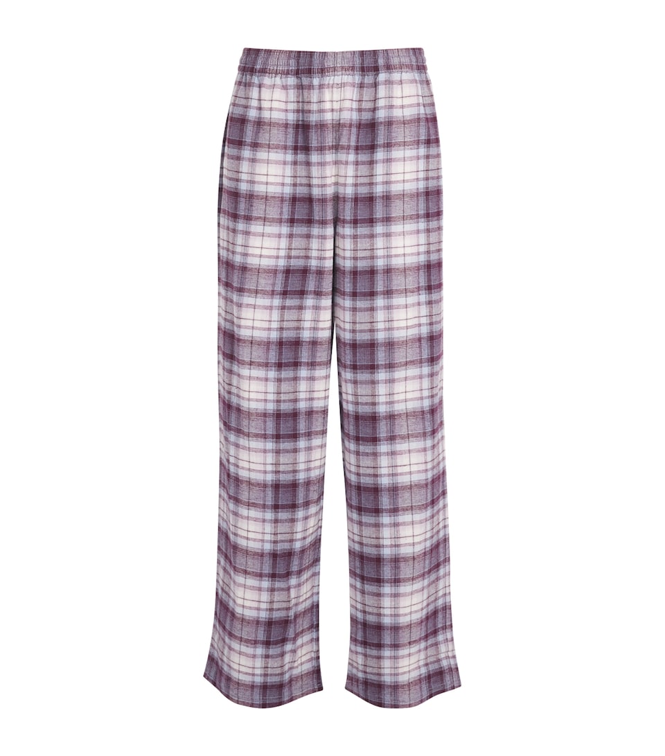 Skims Womens Cotton Check Pyjama Bottoms Iris Mica Plaid