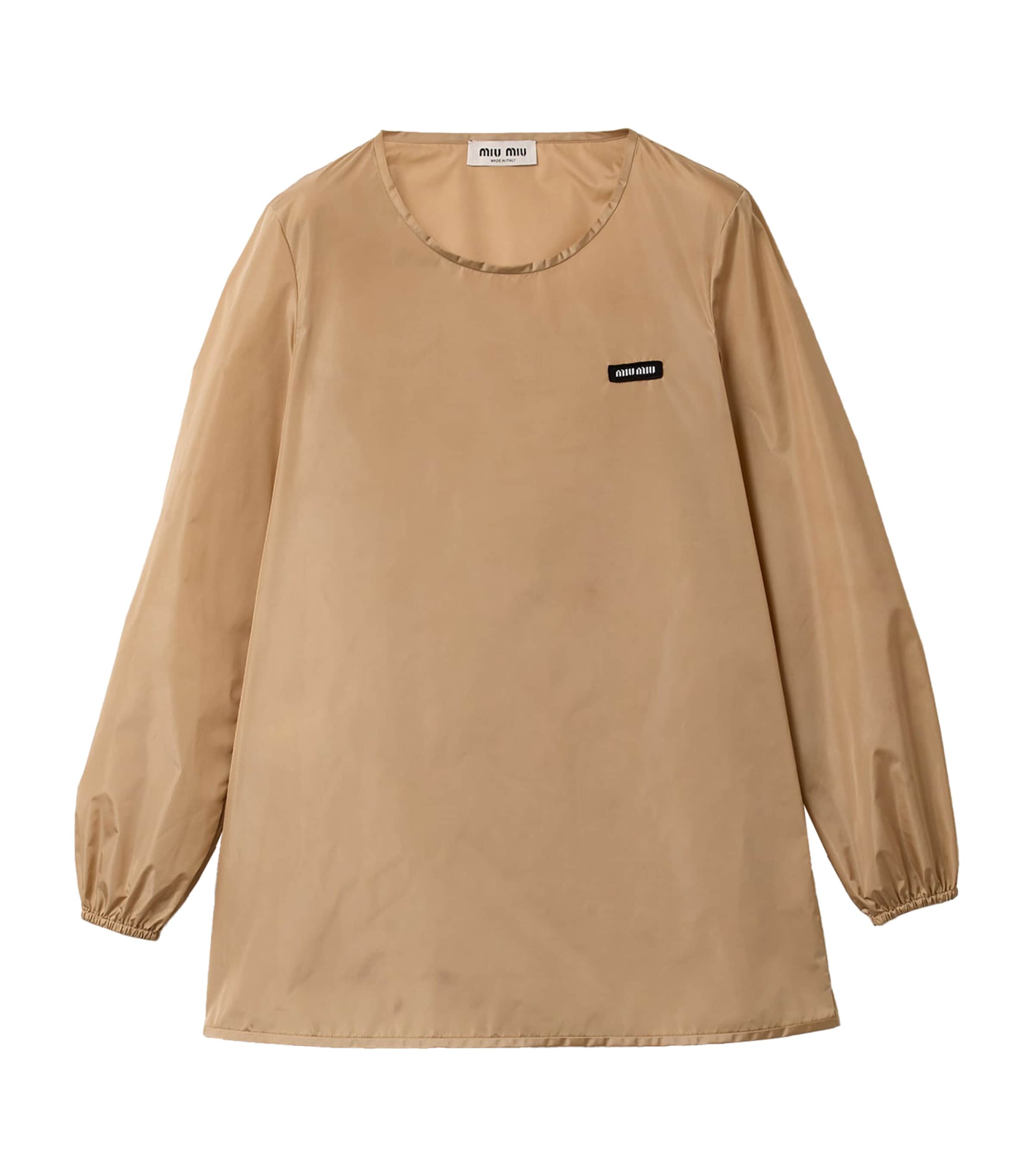 Miu Miu Womens Technical Fabric Mini Dress Brown
