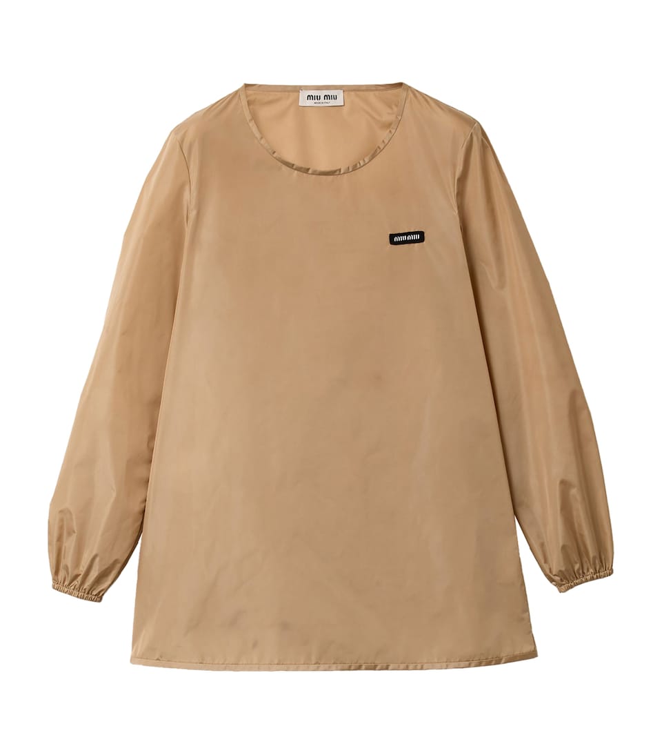 Miu Miu Womens Technical Fabric Mini Dress Brown