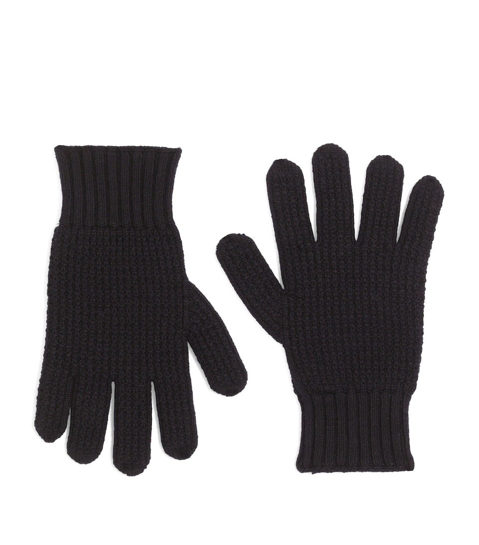 Dolce&Gabbana Virgin Wool Gloves Dark Blue