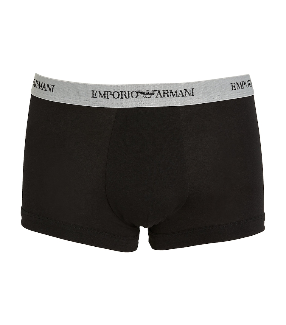 Emporio Armani Mens Stretch-Cotton Trunks (Pack of 3) Blk