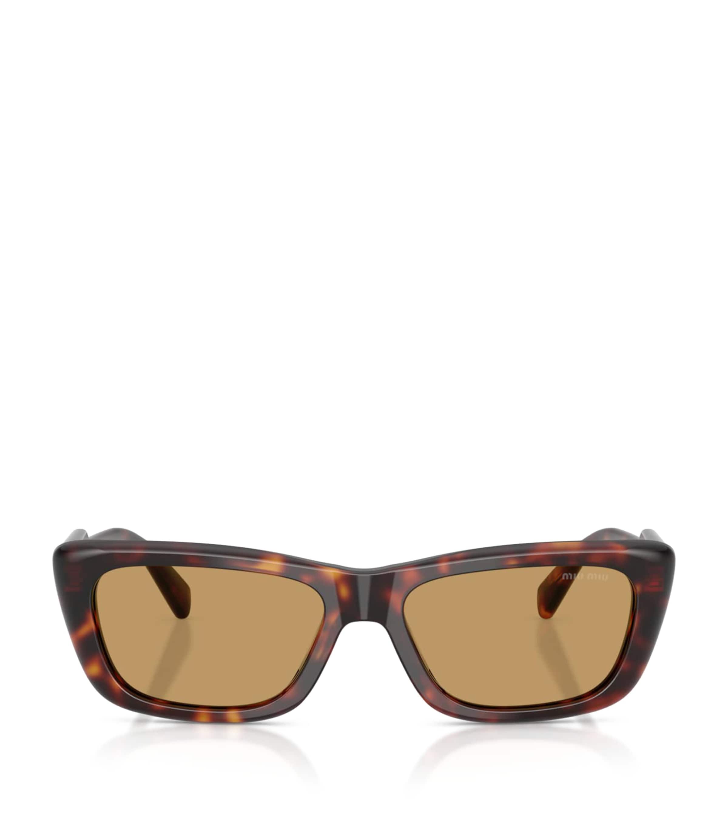 Miu Miu Tortoiseshell Rectangle Sunglasses Brown