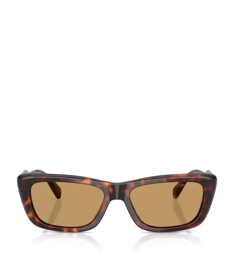 Miu Miu Tortoiseshell Rectangle Sunglasses Brown