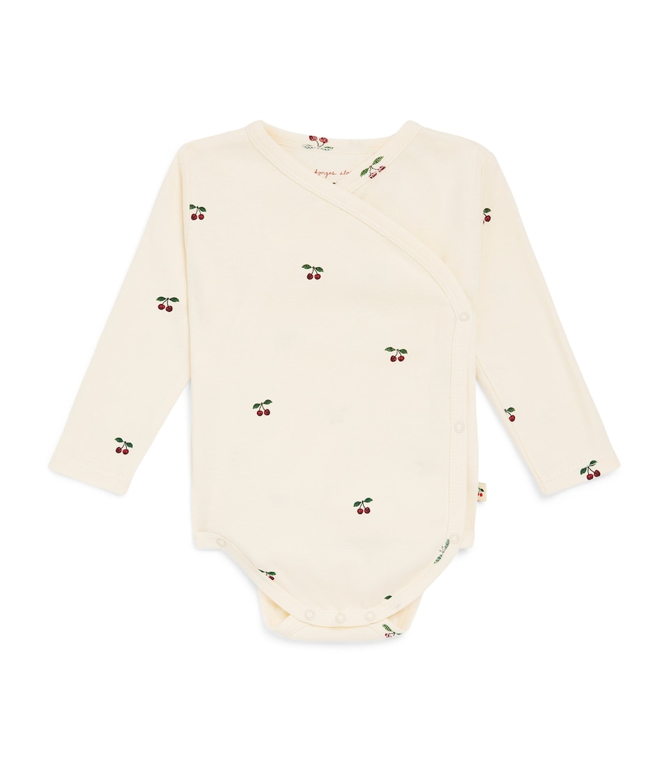 KONGES SLOJD Organic Cotton Cherry Print Bodysuit (0-9 Months)