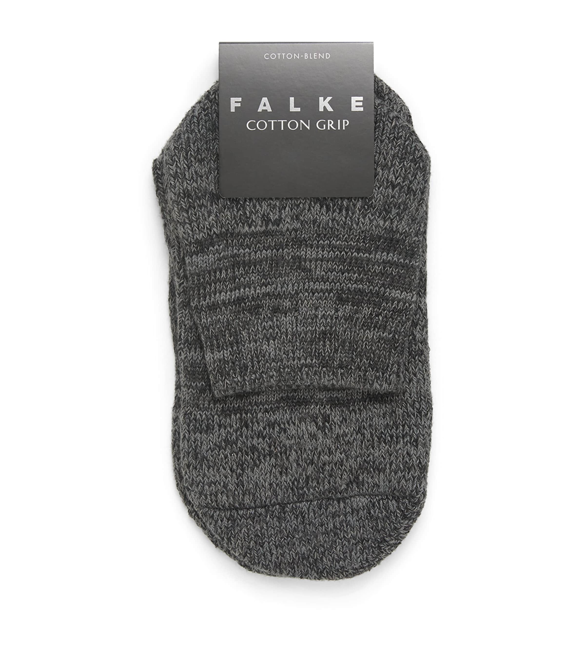 Falke Mens Cotton Grip Ankle Socks Cliff Grey