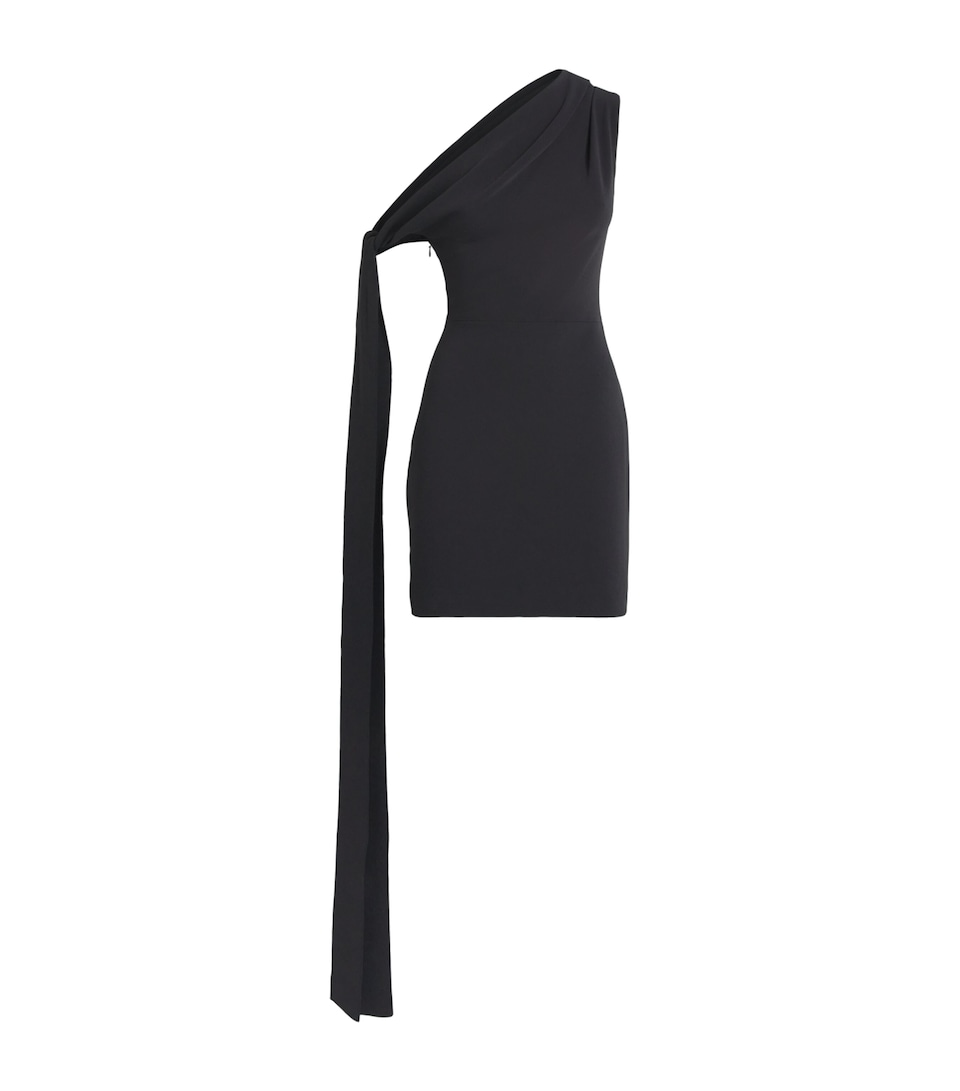Solace London Womens One-Shoulder Gardner Mini Dress Black