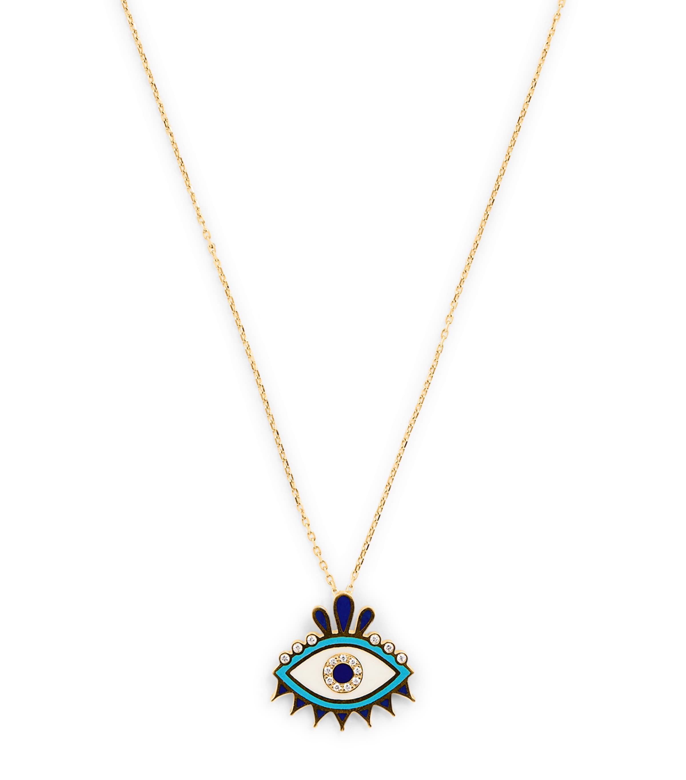 L'ATELIER NAWBAR Yellow Gold and Diamond Queen Eye Pendant Necklace Yellow Gold