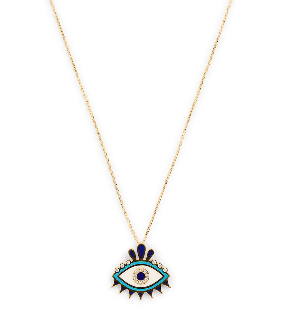 L'ATELIER NAWBAR Yellow Gold and Diamond Queen Eye Pendant Necklace Yellow Gold