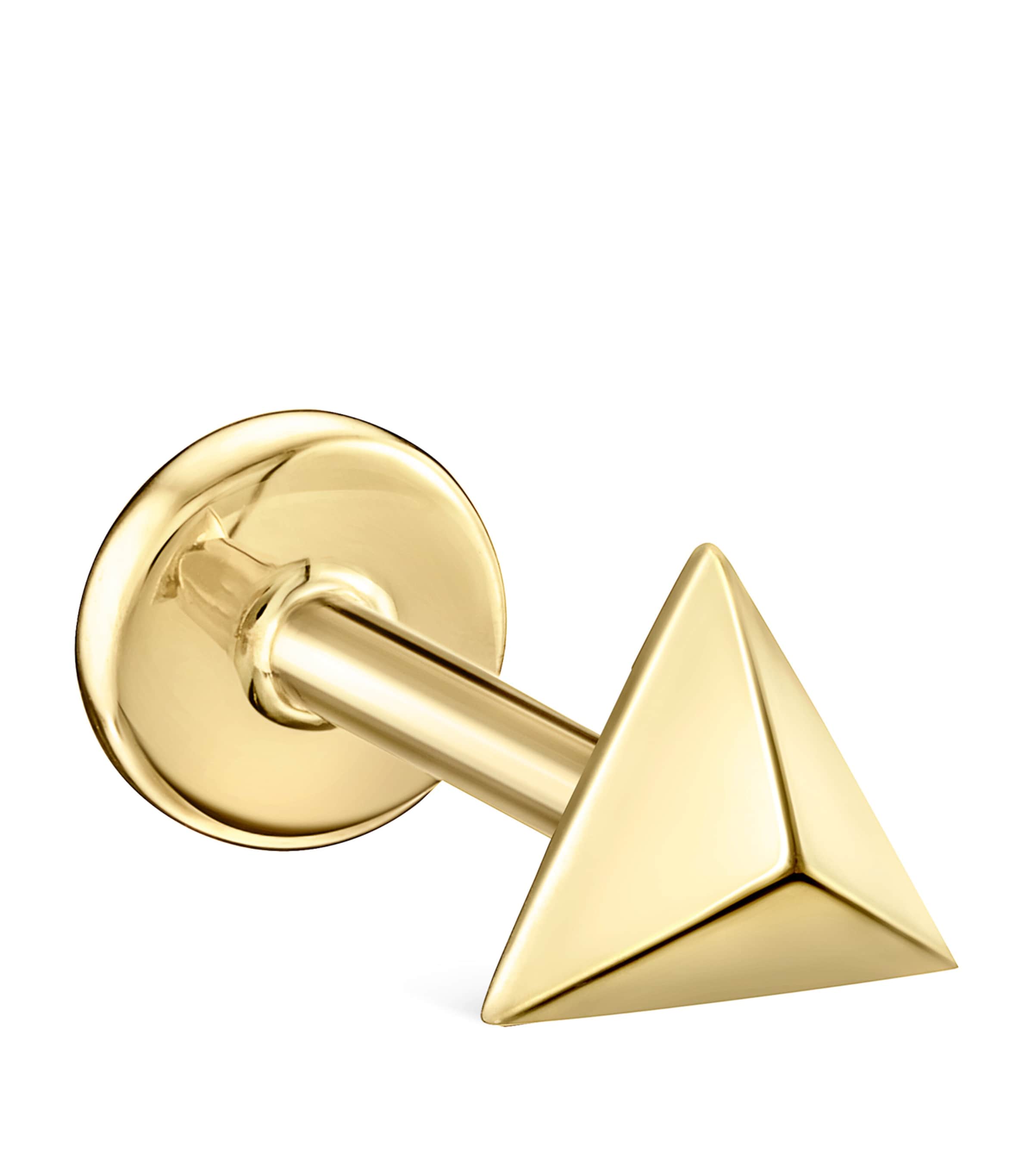 Maria Tash Yellow Gold Faceted Triangle Threaded Stud Earring (5mm) Yellow Gold