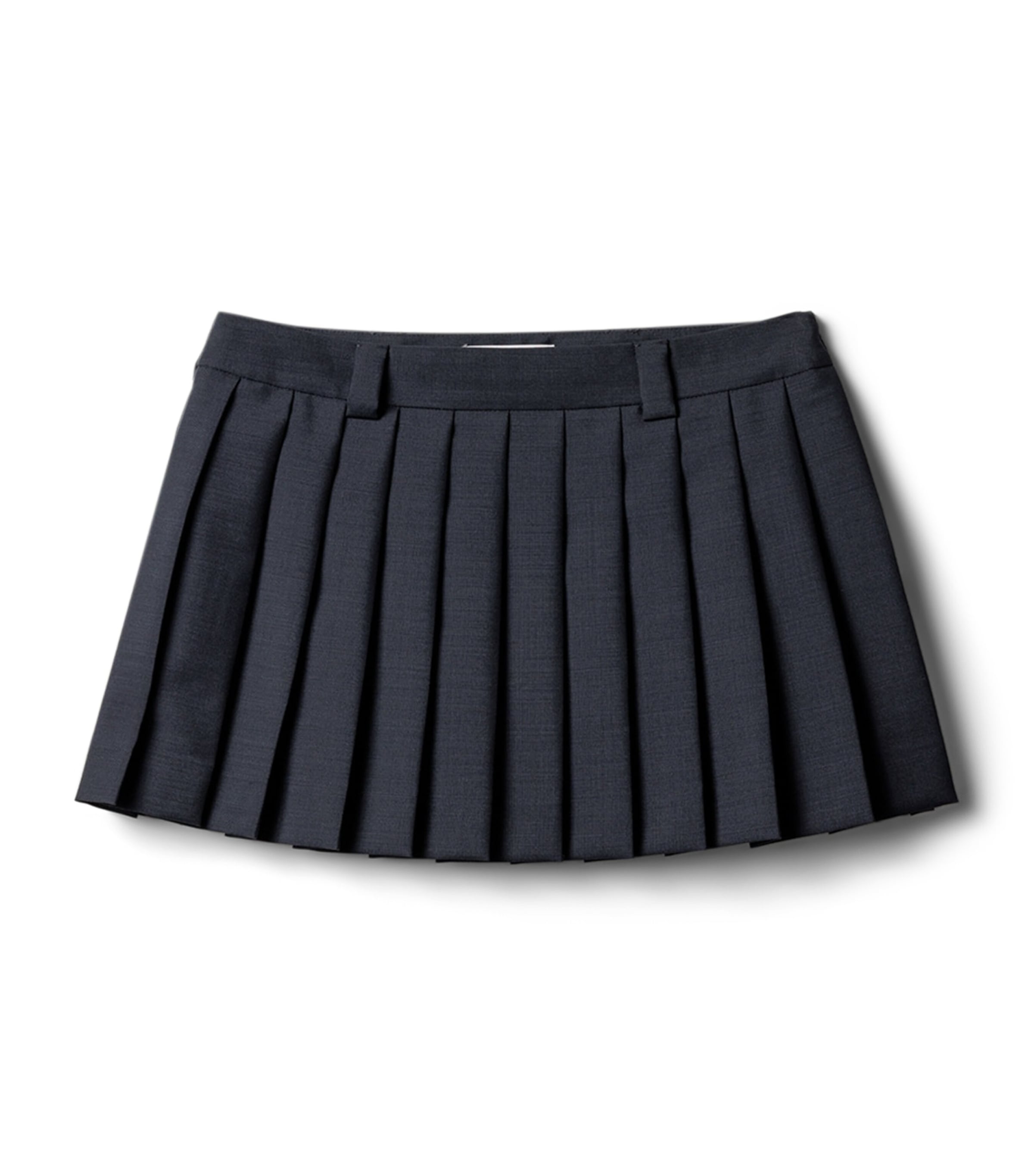 Kid Mohair Pleated Mini Skirt