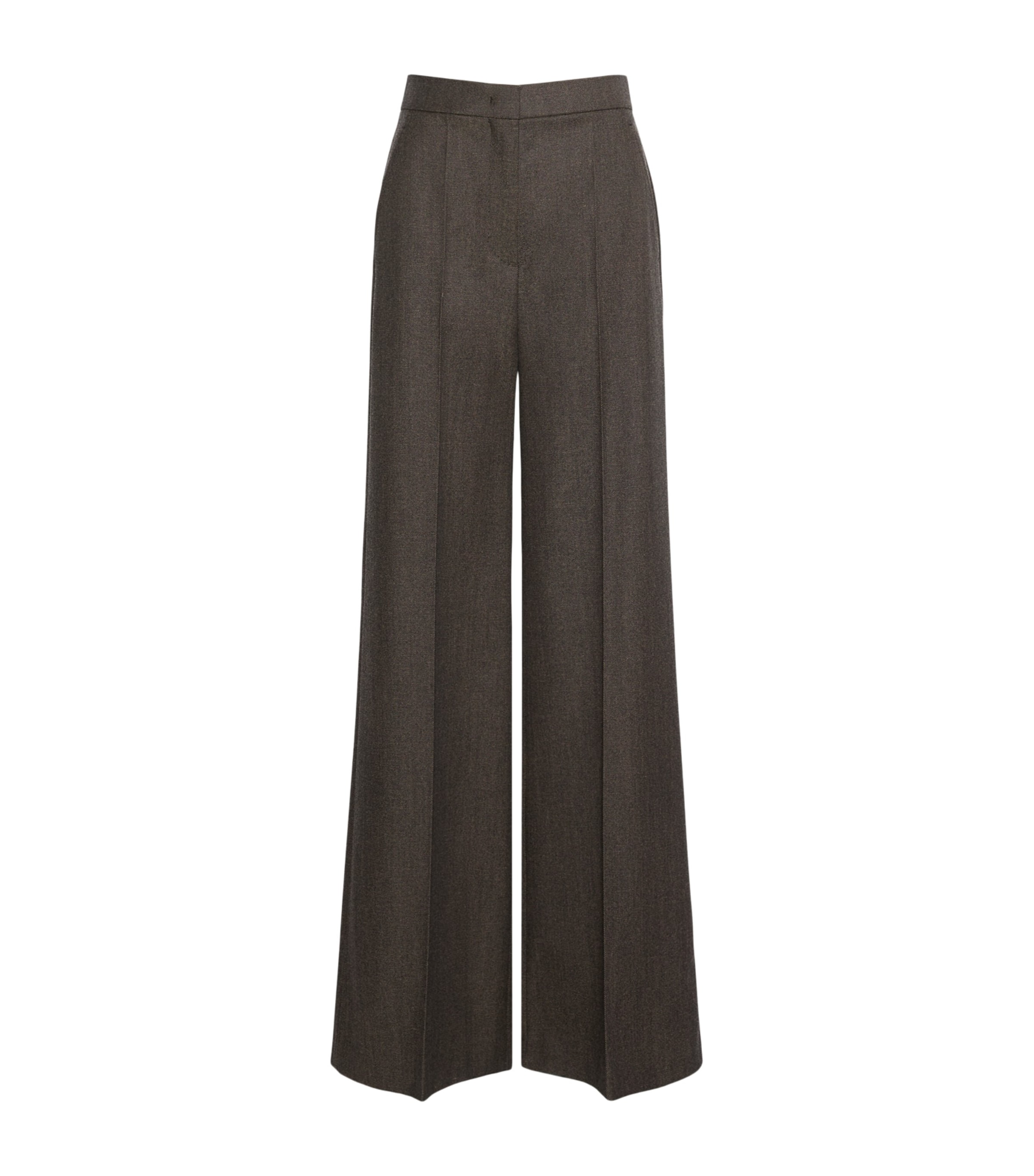 Max Mara Womens Virgin Wool Wide Trousers Black