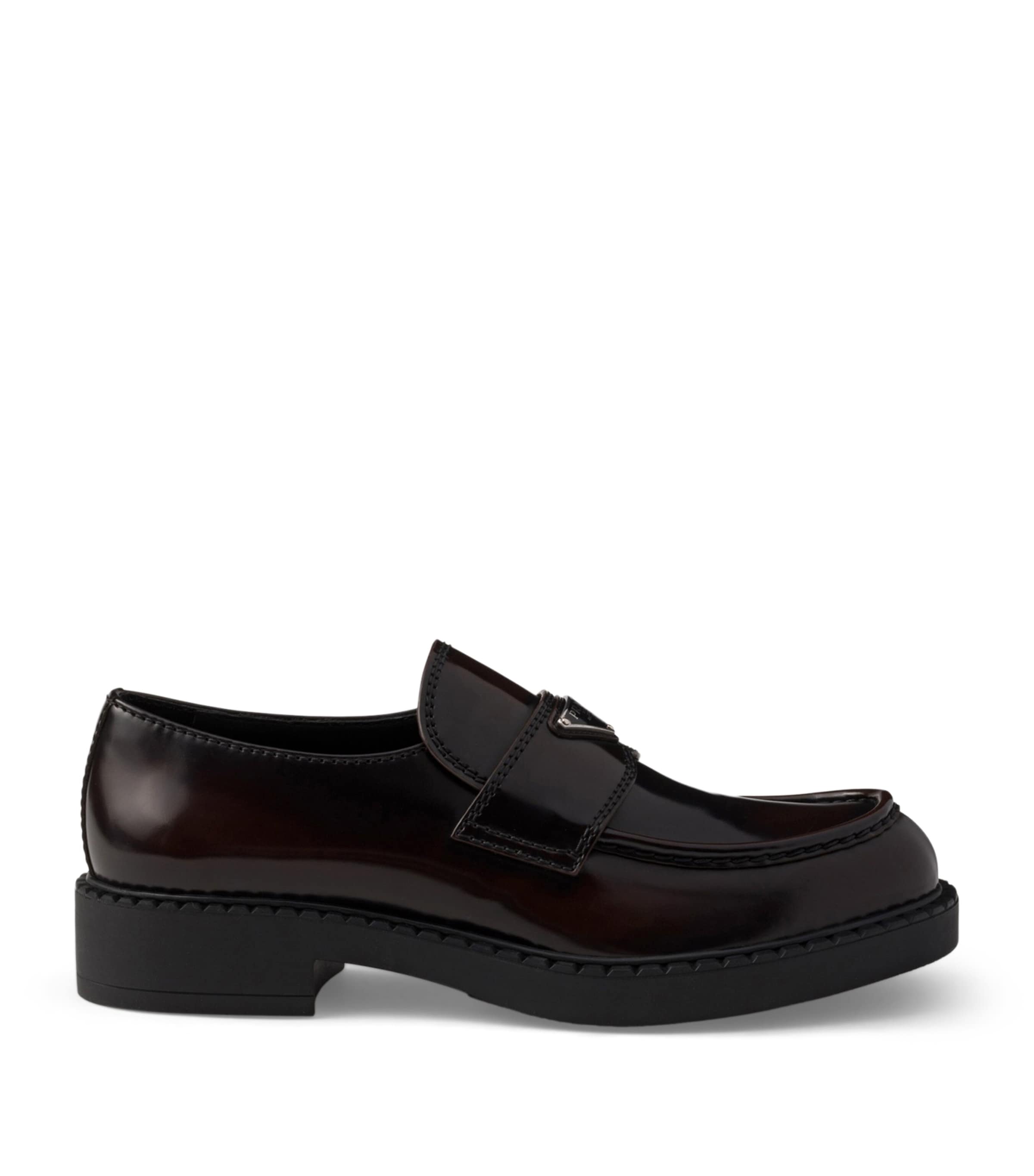 Leather Brushed Triangle Loafers