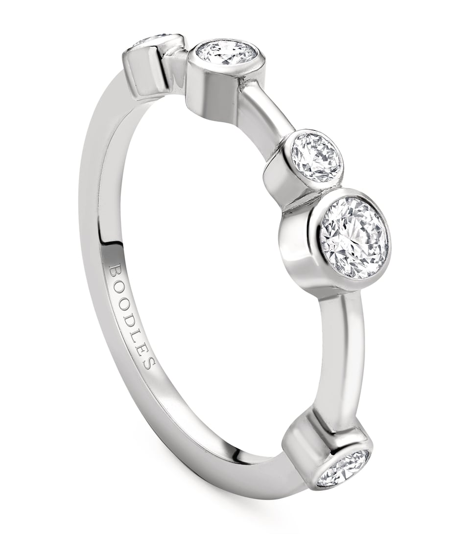 Platinum and Diamond Half-Hoop Ring