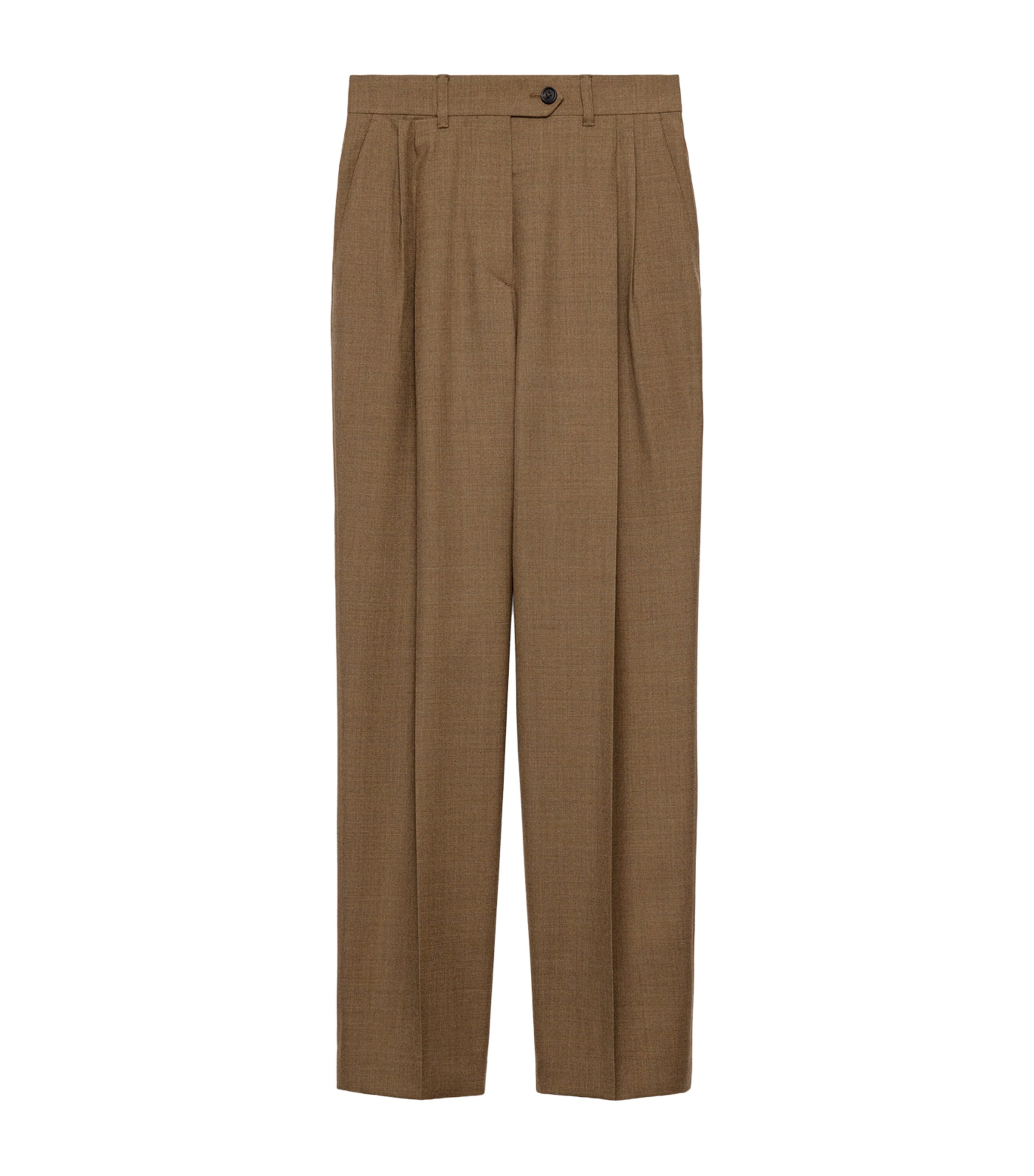 Prada Womens Wool Tailored Trousers Brown