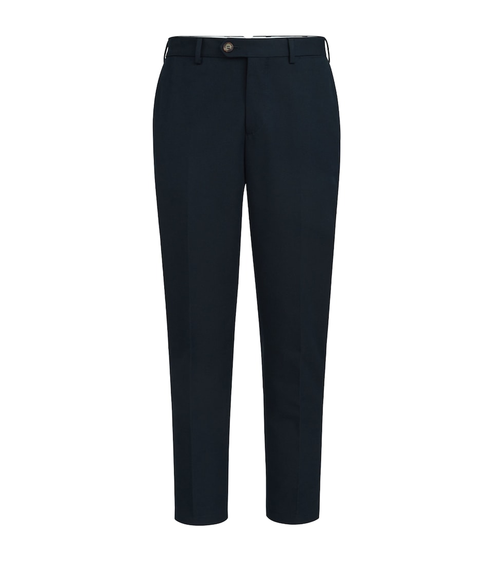 Brunello Cucinelli Mens Cotton-Virgin Wool Gabardine Trousers