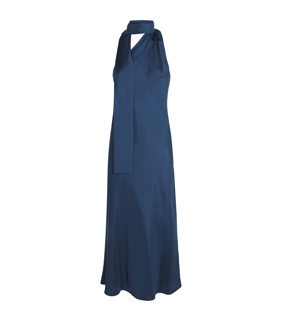 Silk Scarf Midi Dress