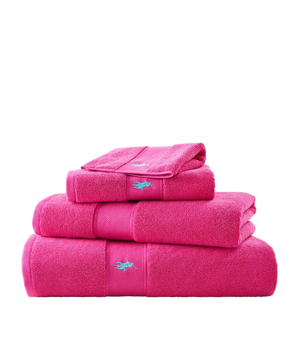 Ralph Lauren Home Polo Player Bath Sheet (90cm x 160cm) Sky Pink