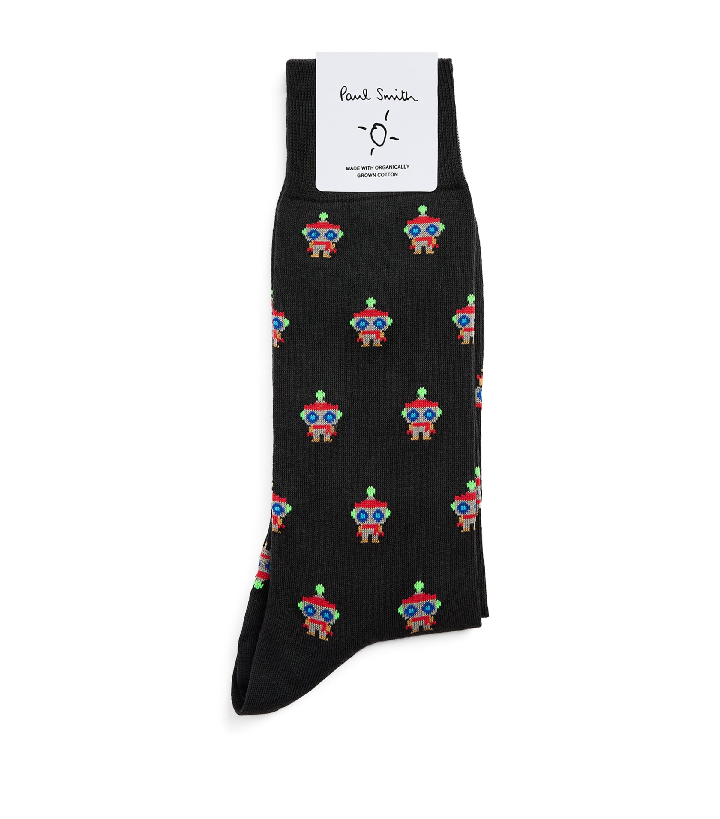 Paul Smith Mens Jacquard Robot Socks Grey