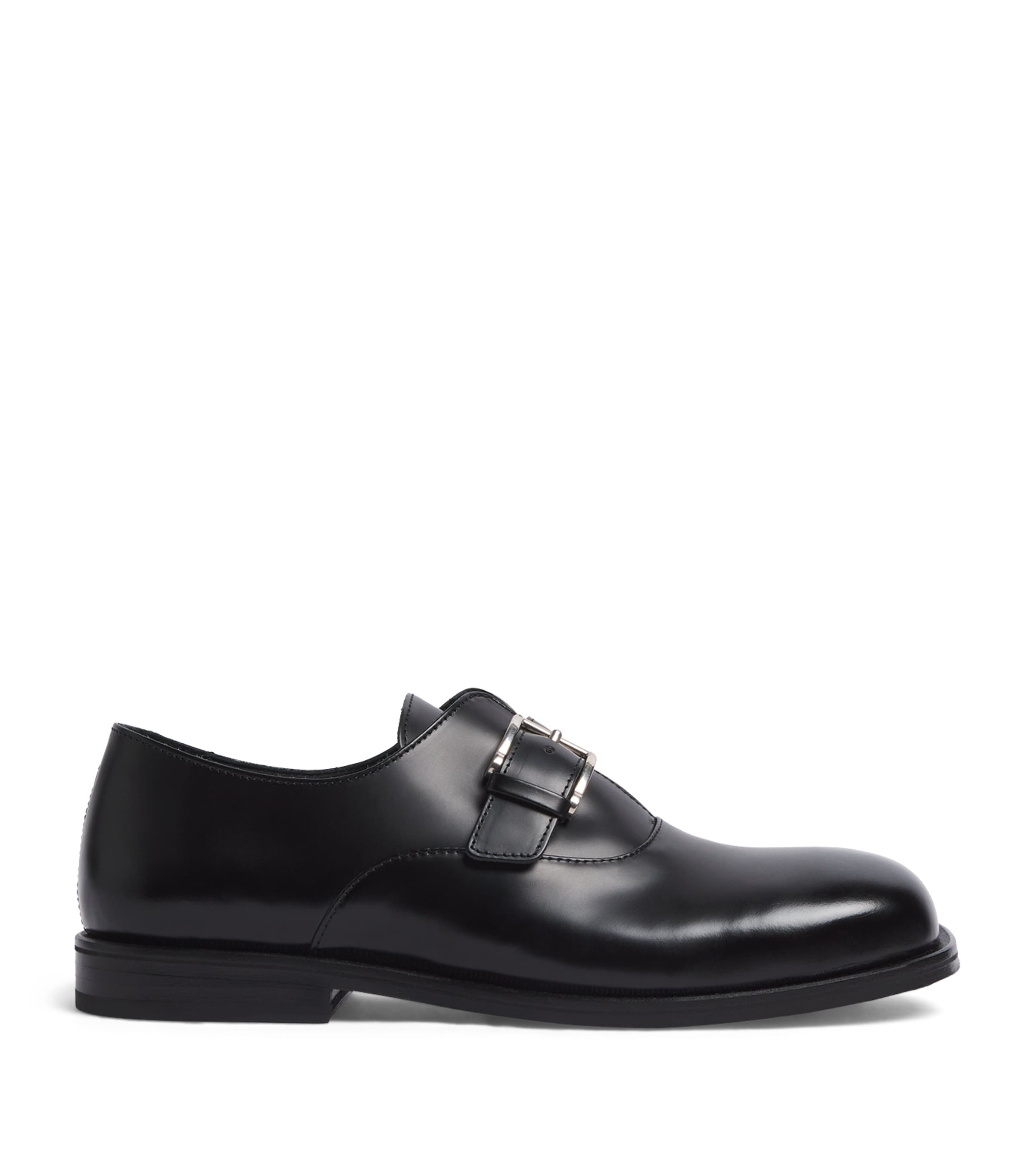 AMI Paris Leather Monk Strap Shoes Noir