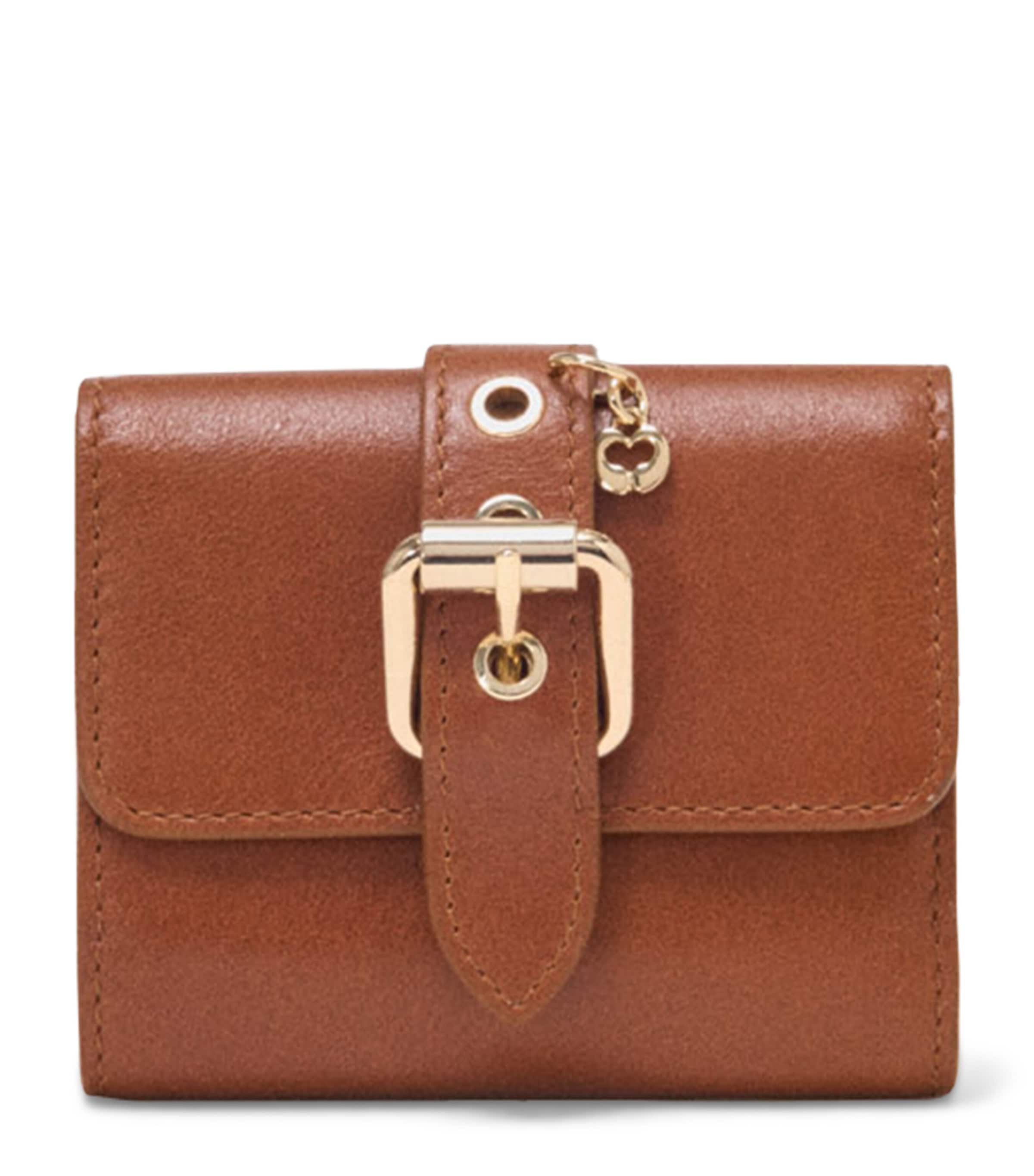 Maje Leather Miss M Wallet Tobacco