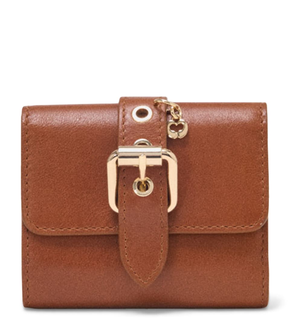 Maje Leather Miss M Wallet Tobacco