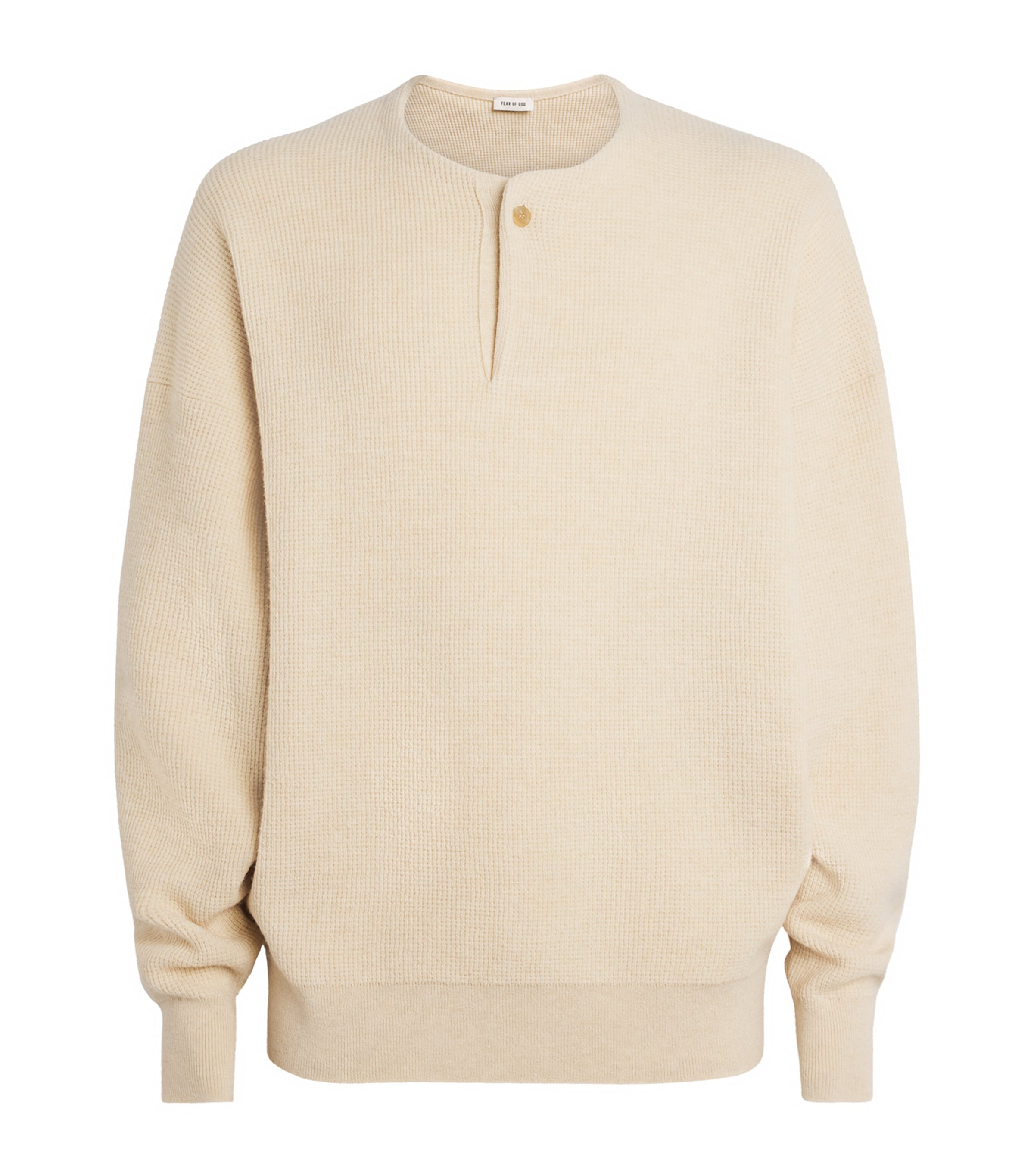 Virgin Wool Henley Sweater
