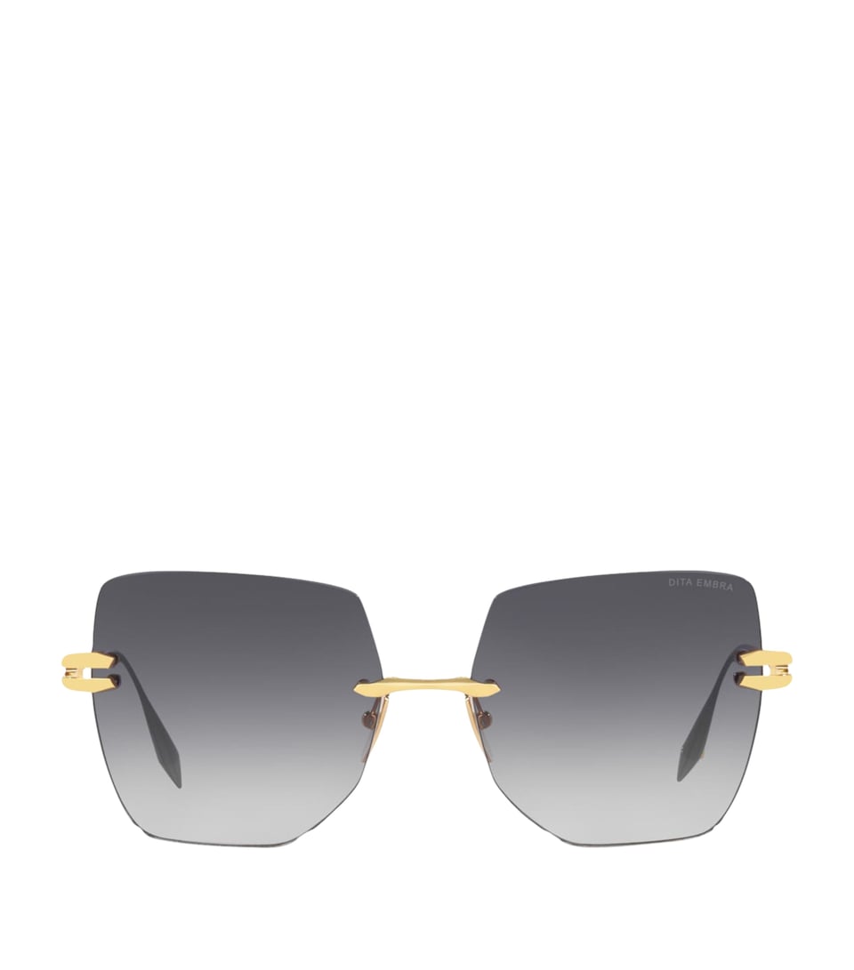 DITA Rimless Square Embra Sunglasses Gold