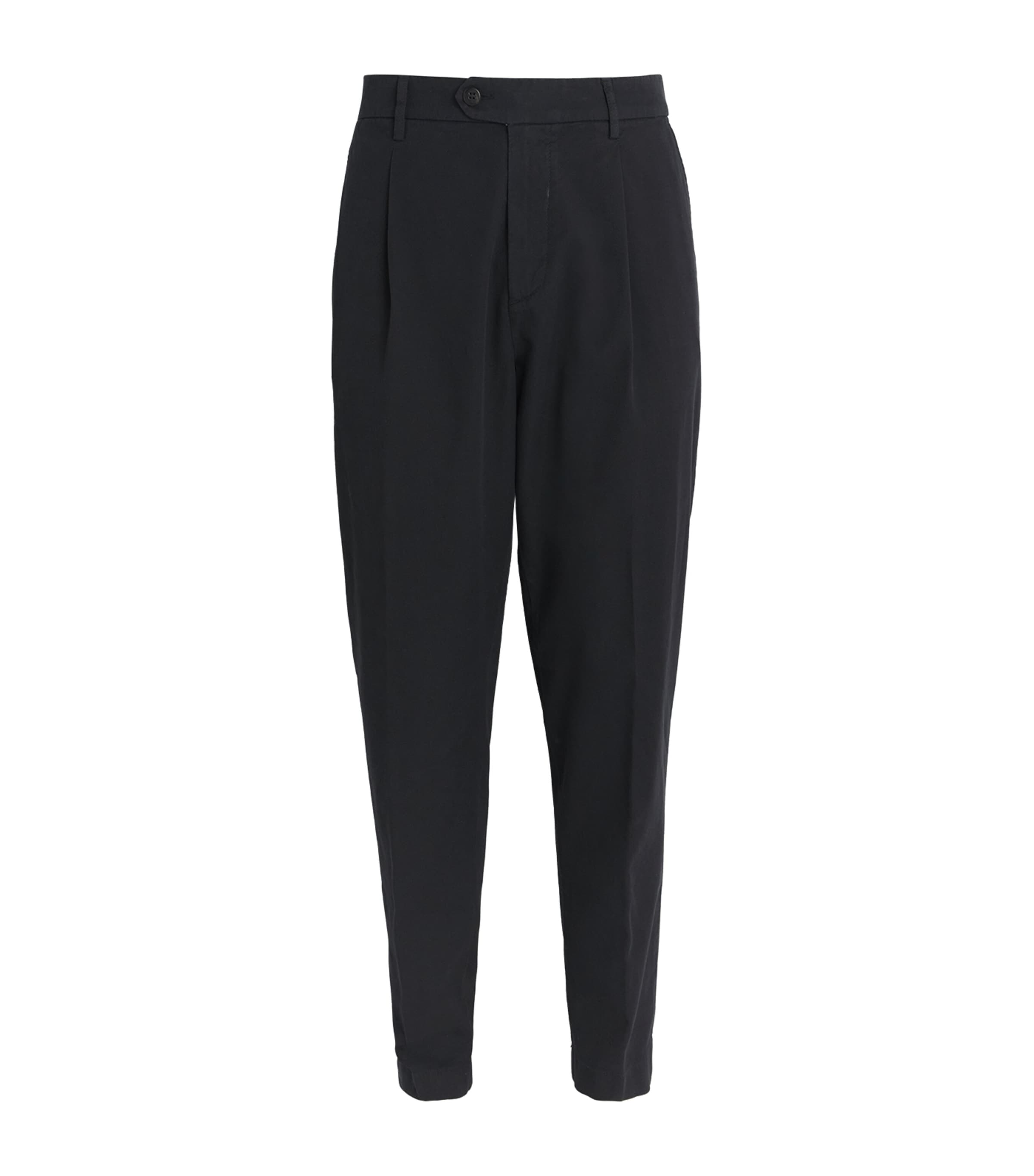 Eleventy Mens Stretch-Cotton Relaxed Trousers Nero