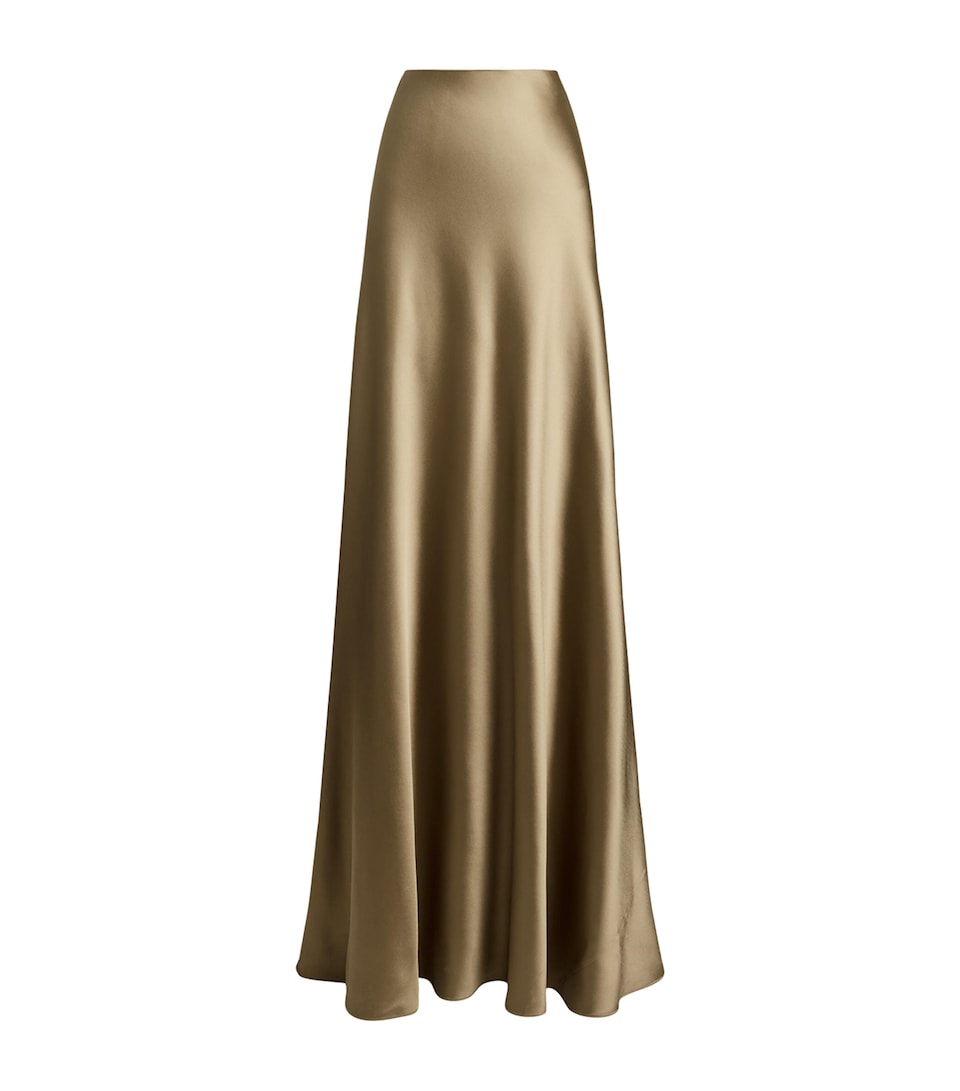 Ralph Lauren Collection Womens Satin Masina Maxi Skirt Porcini