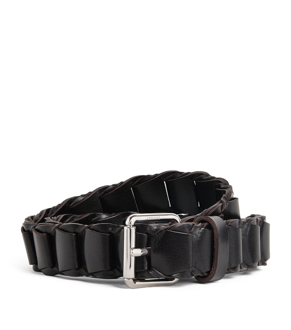 Lemaire Leather Link Belt Dark Brown