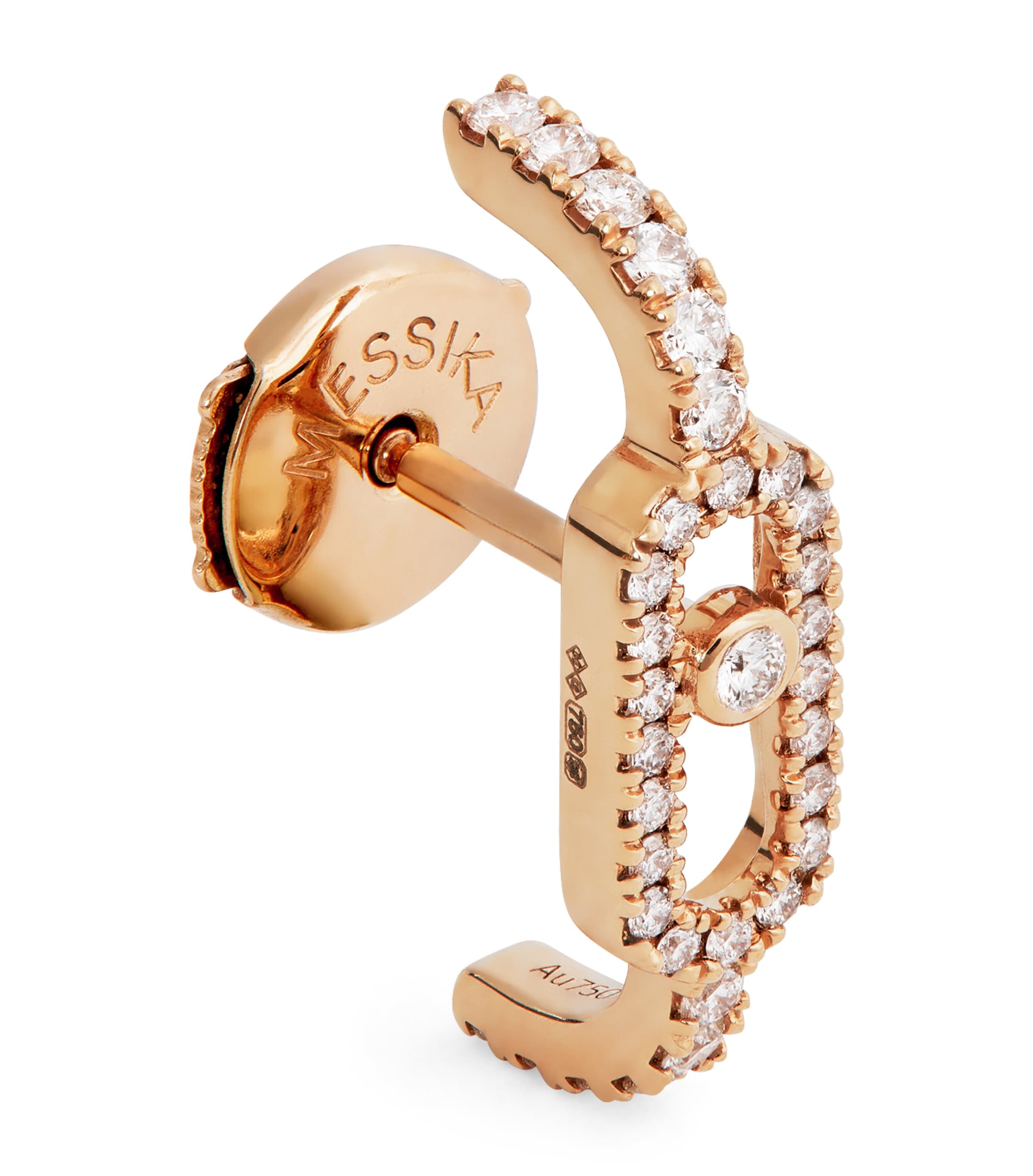 Pink Gold and Diamond Move Uno Single Clip Earring