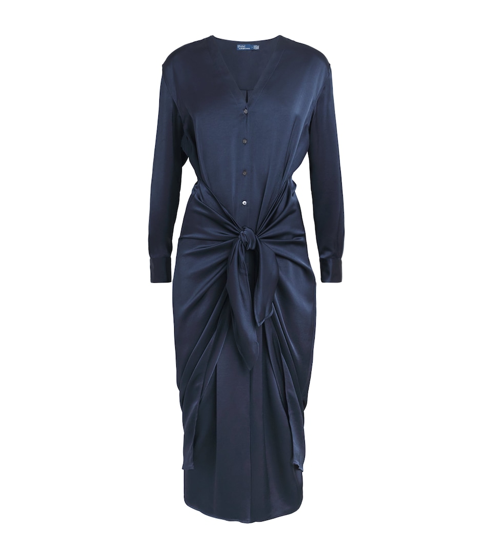 Satin Midi Shirt Dress