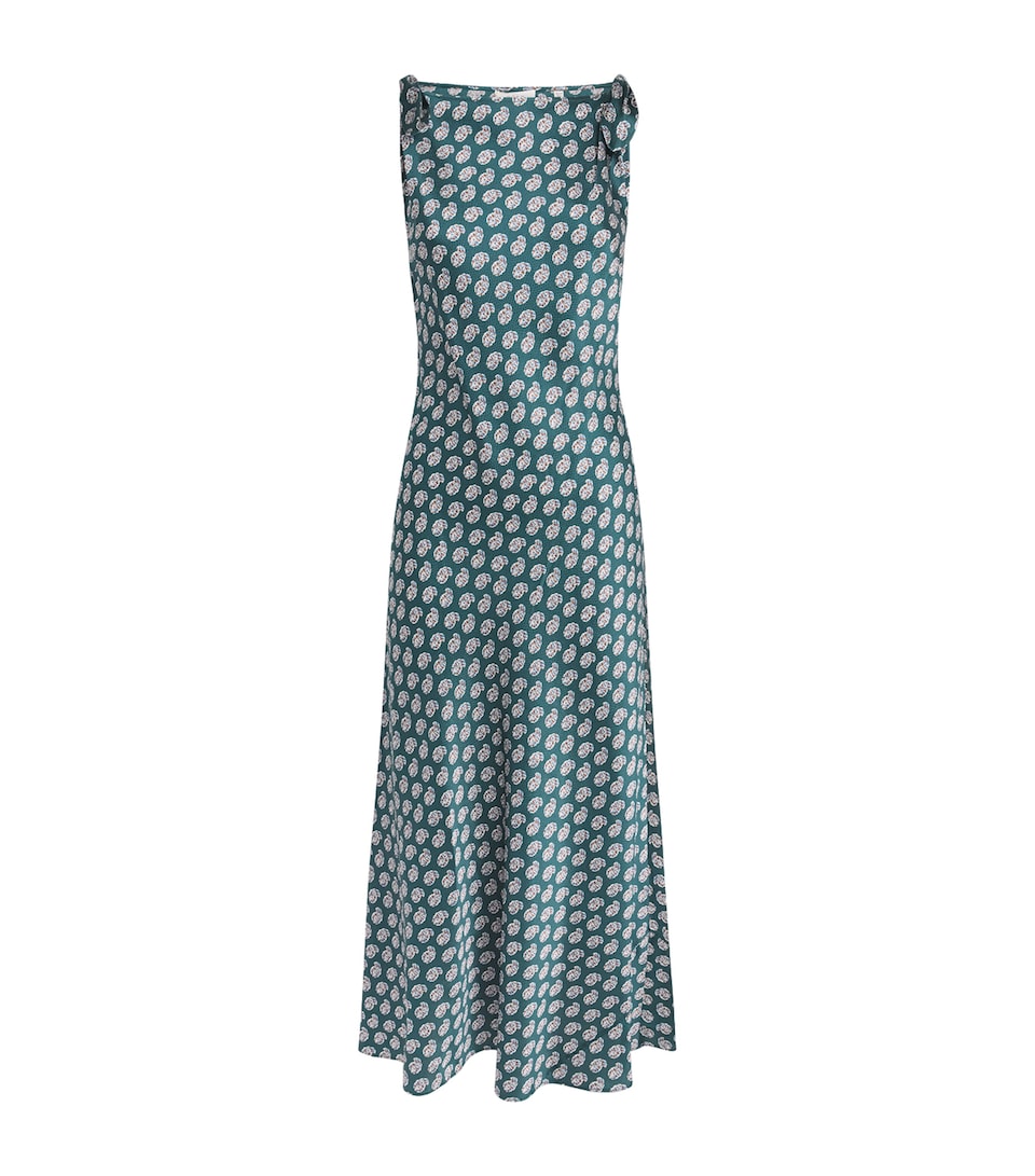 DÔEN Womens Stretch-Silk Mariselle Maxi Dress Chaumont Paisley