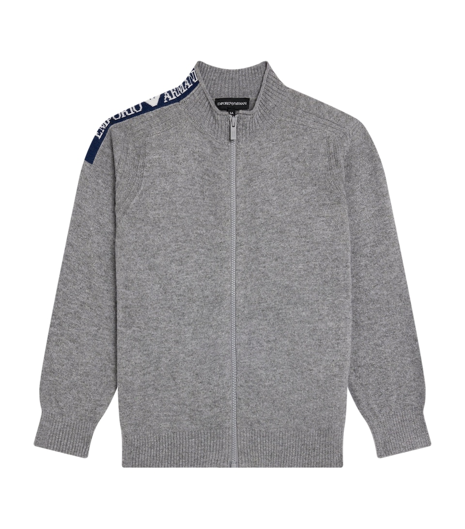 Jacquard Logo Zip-Up Sweater (4-16 Years)