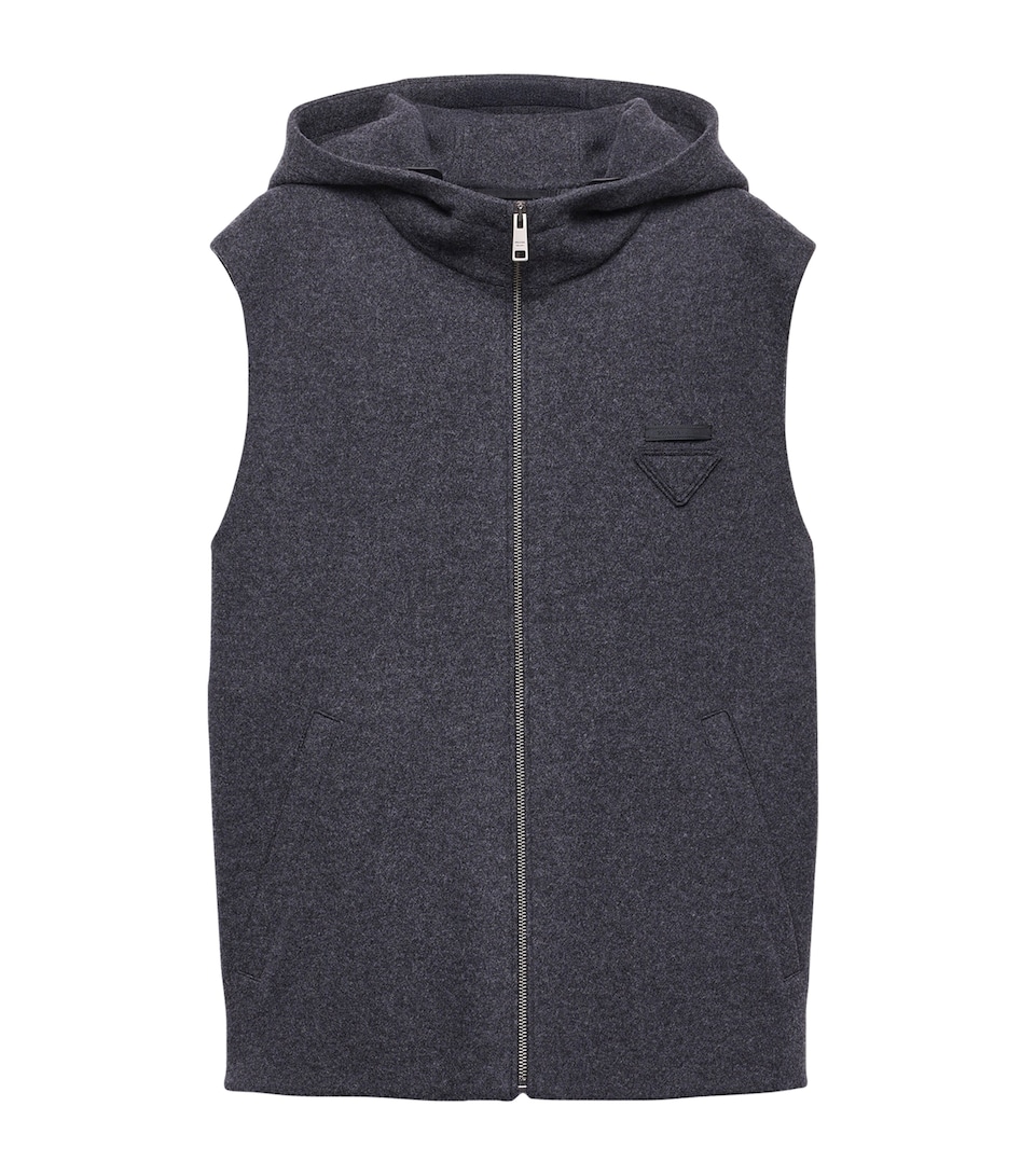 Wool-Cashmere Hooded Gilet