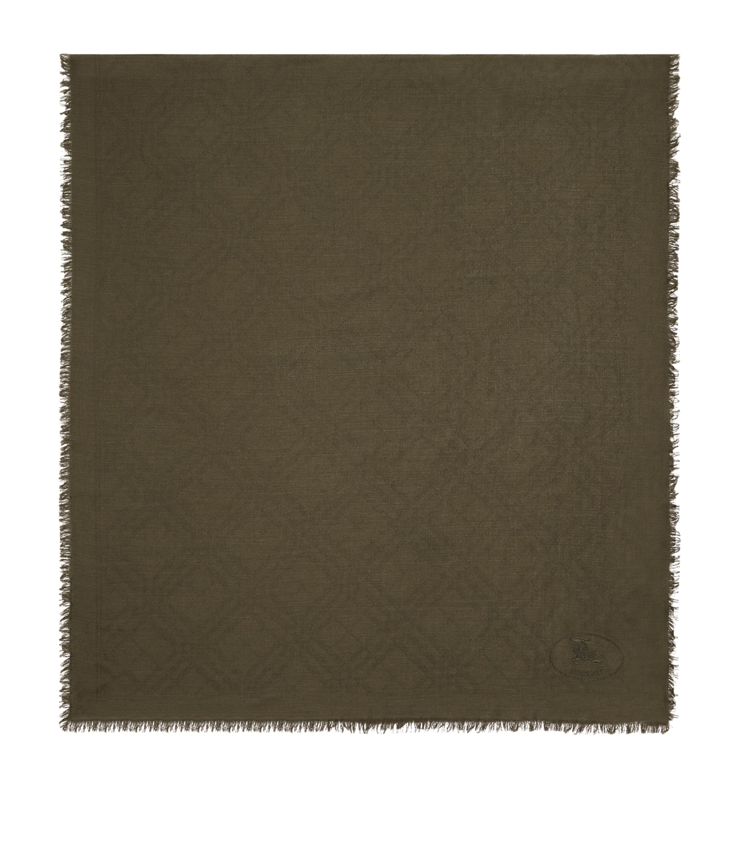 Burberry Wool-Silk Wide Check Scarf Swamp Green