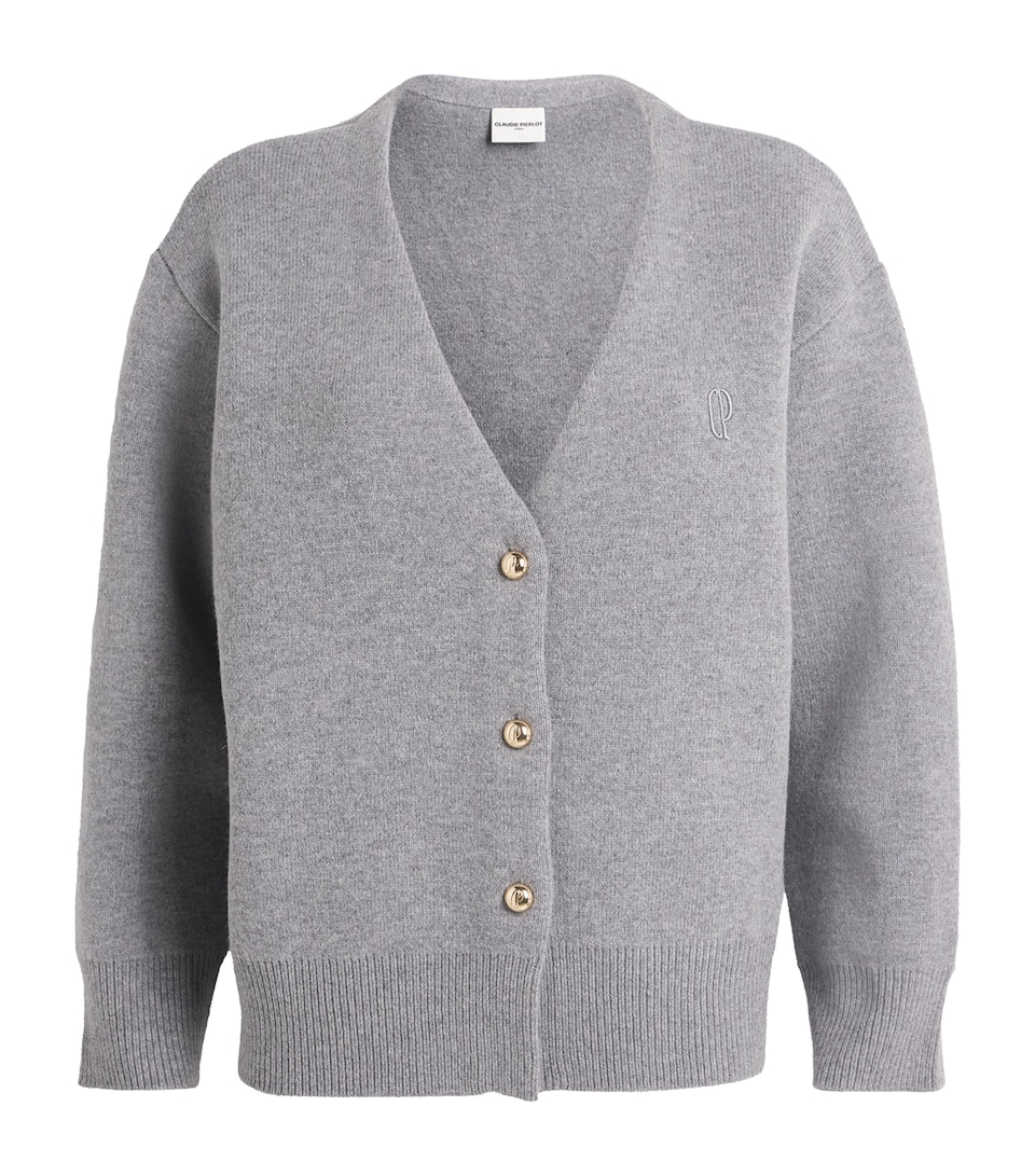 Claudie Pierlot Womens Wool-Blend Oversized Cardigan Gris