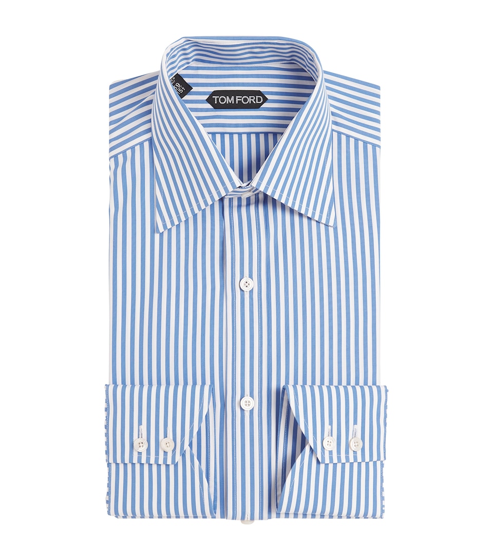 Cotton Baton Striped Shirt
