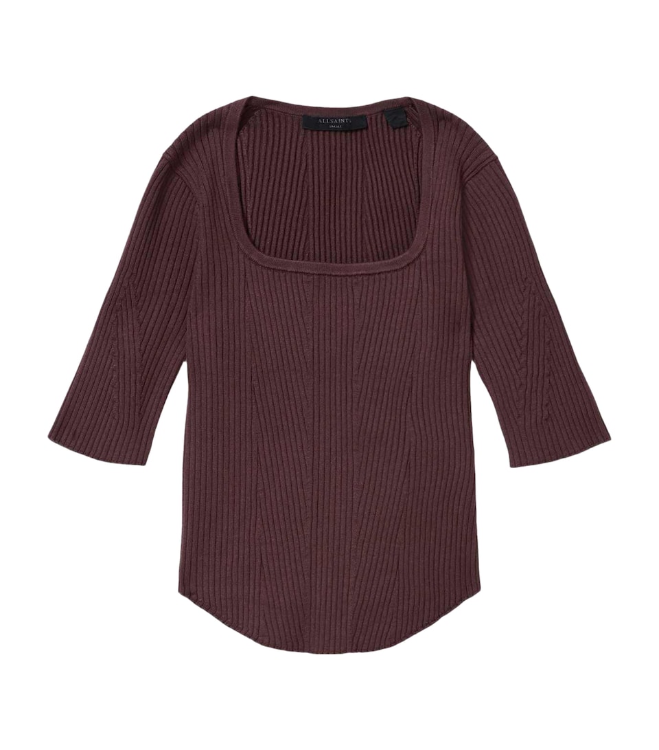 AllSaints Womens Cruz Hally Top Burnt Brown