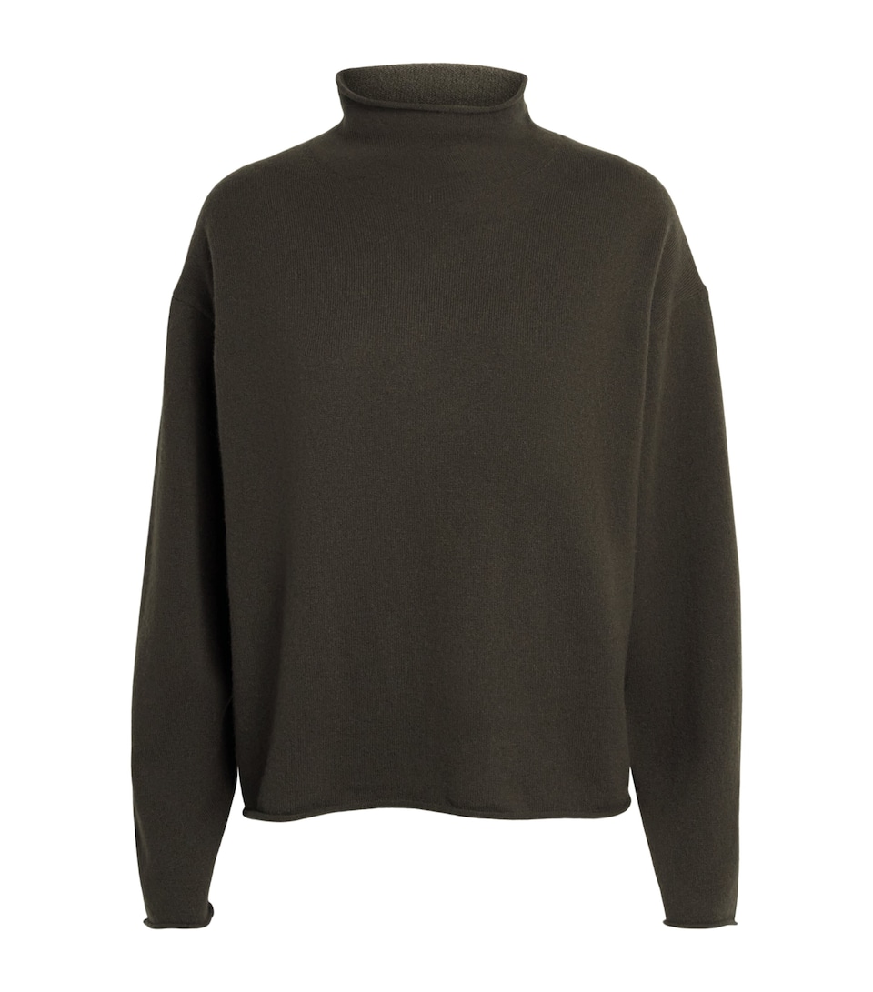 ME+EM Womens Cashmere High-Neck Sweater Rich Olive Green