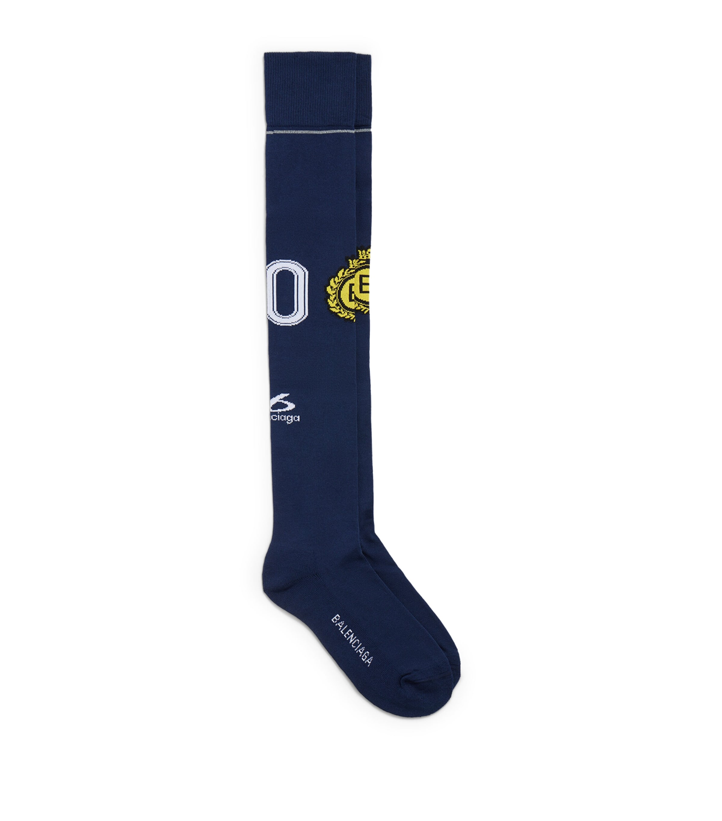Balenciaga Mens Crest Jacquard Long Socks