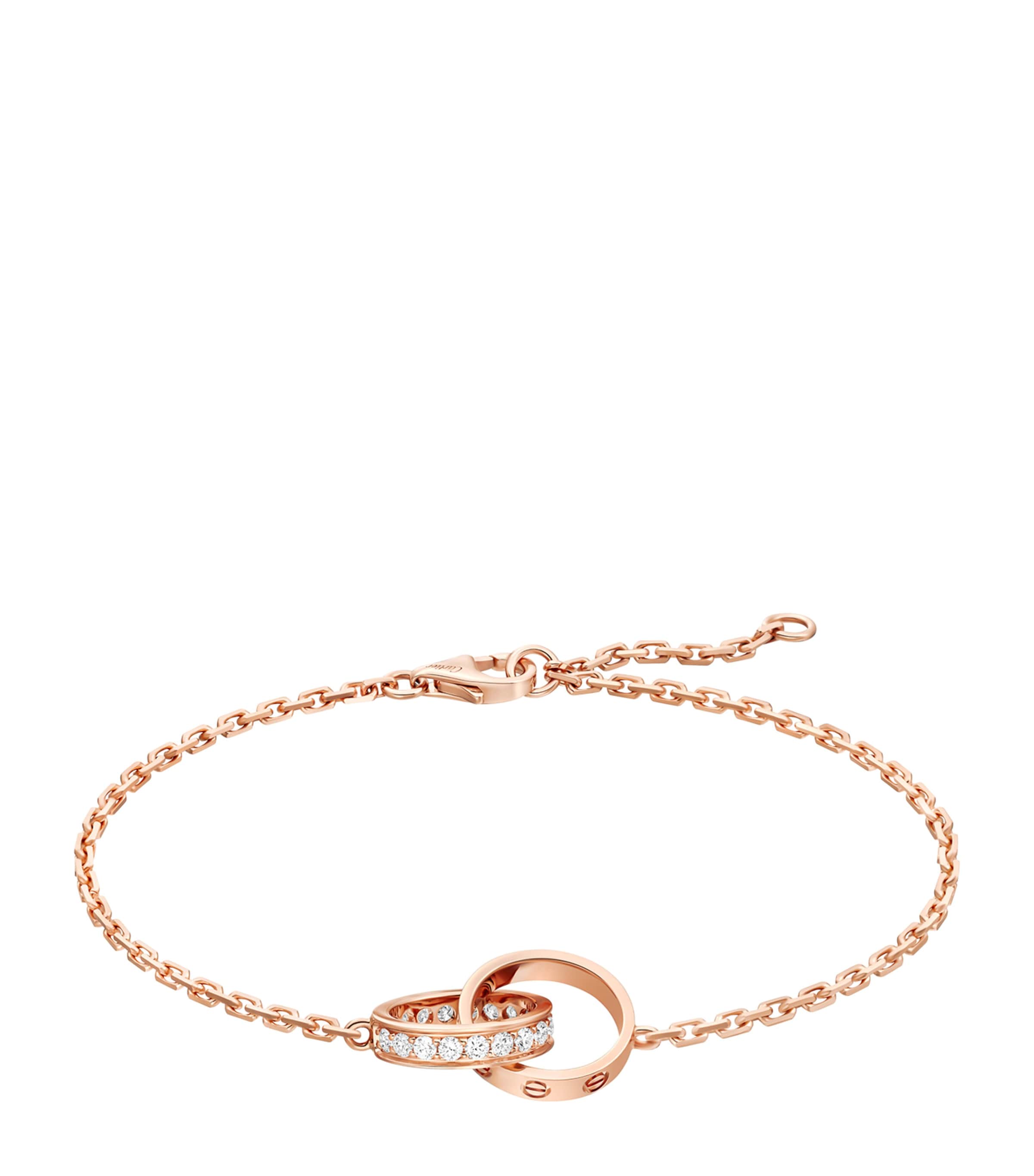 Rose Gold and Diamond LOVE Chain Bracelet