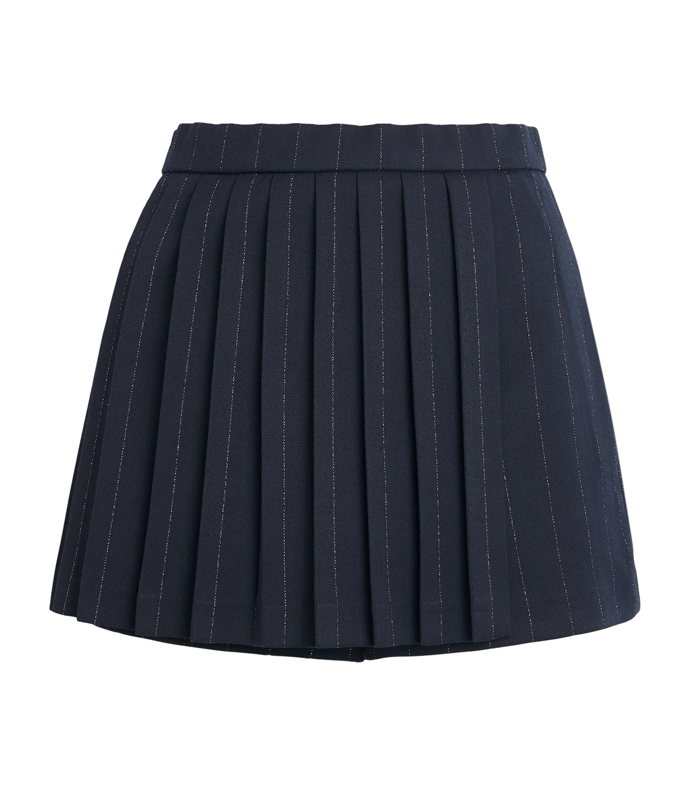 Maje Womens Pleated Stripe Shorts Navy