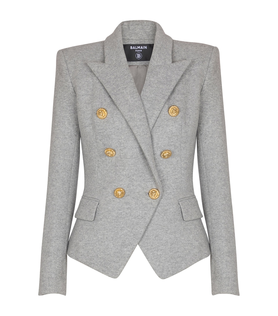 Wool-Blend Double-Breasted Blazer