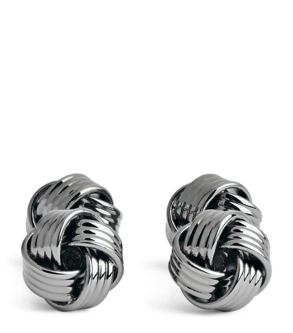 Rhodium-Plated Knot Cufflinks